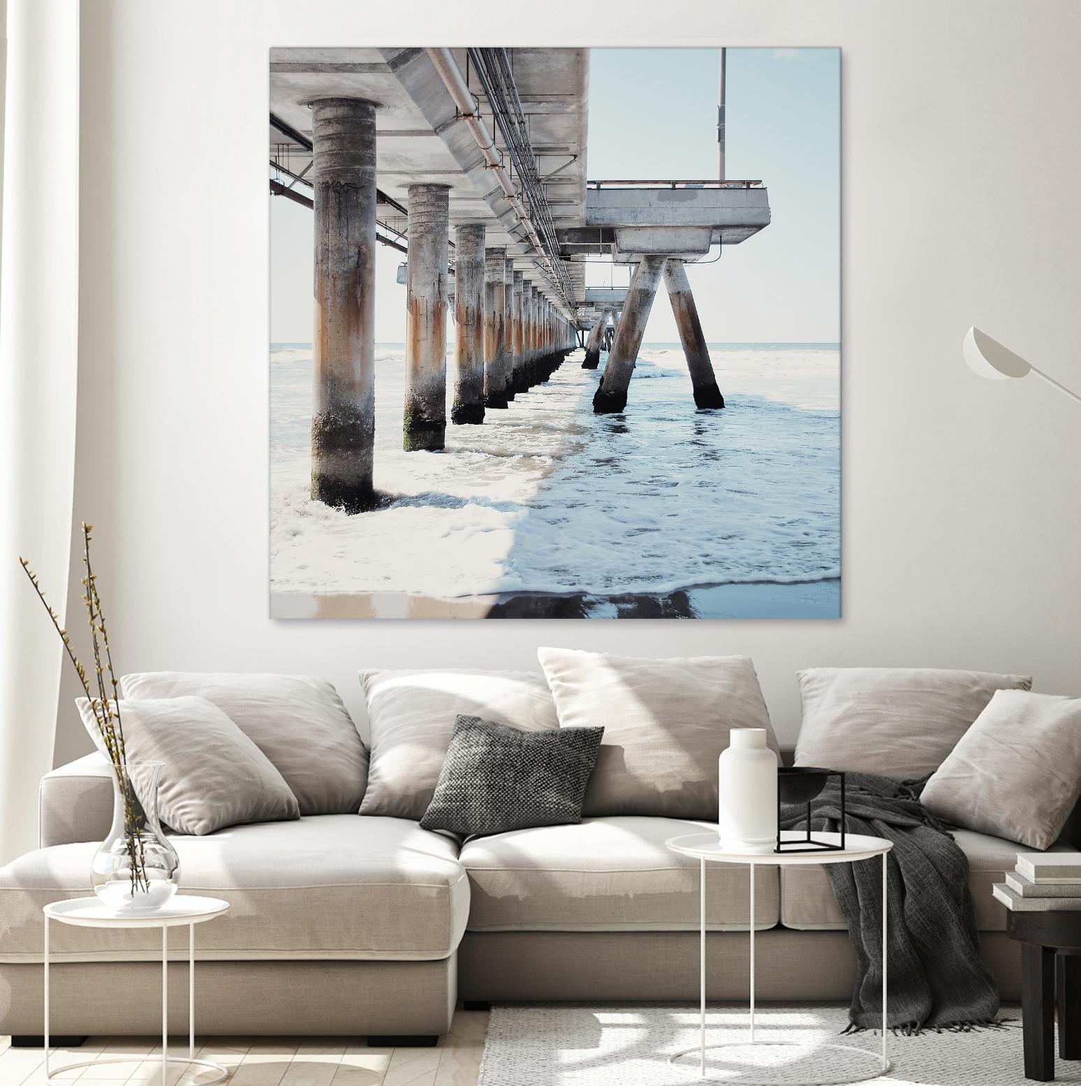 Under the Pier I by Natasia Cook on GIANT ART - blue sea scene