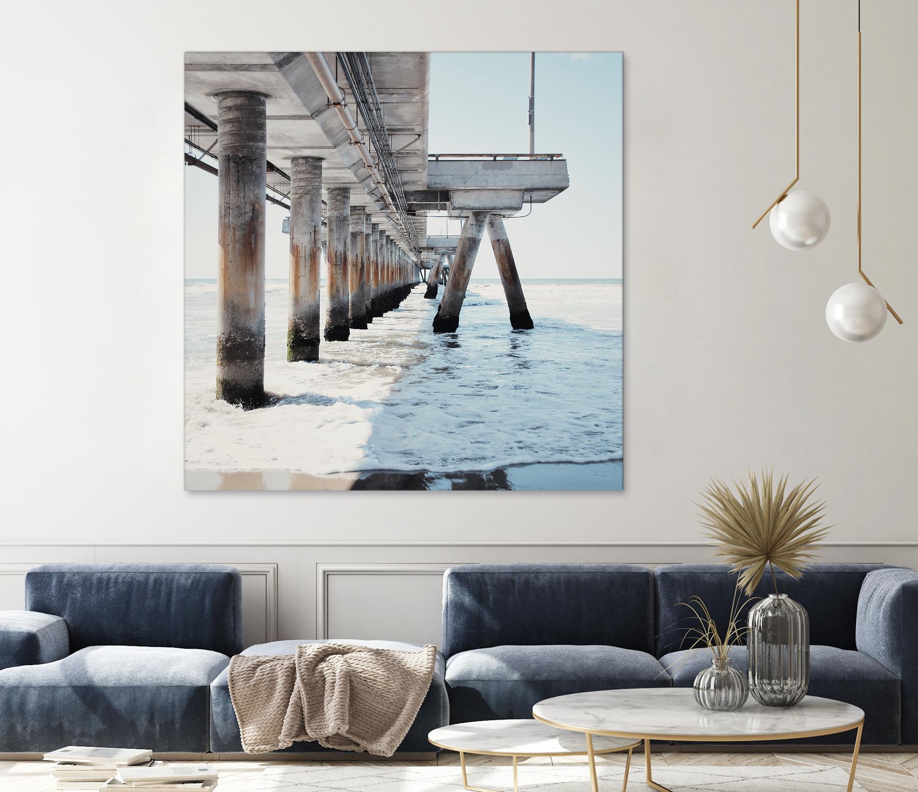 Under the Pier I by Natasia Cook on GIANT ART - blue sea scene