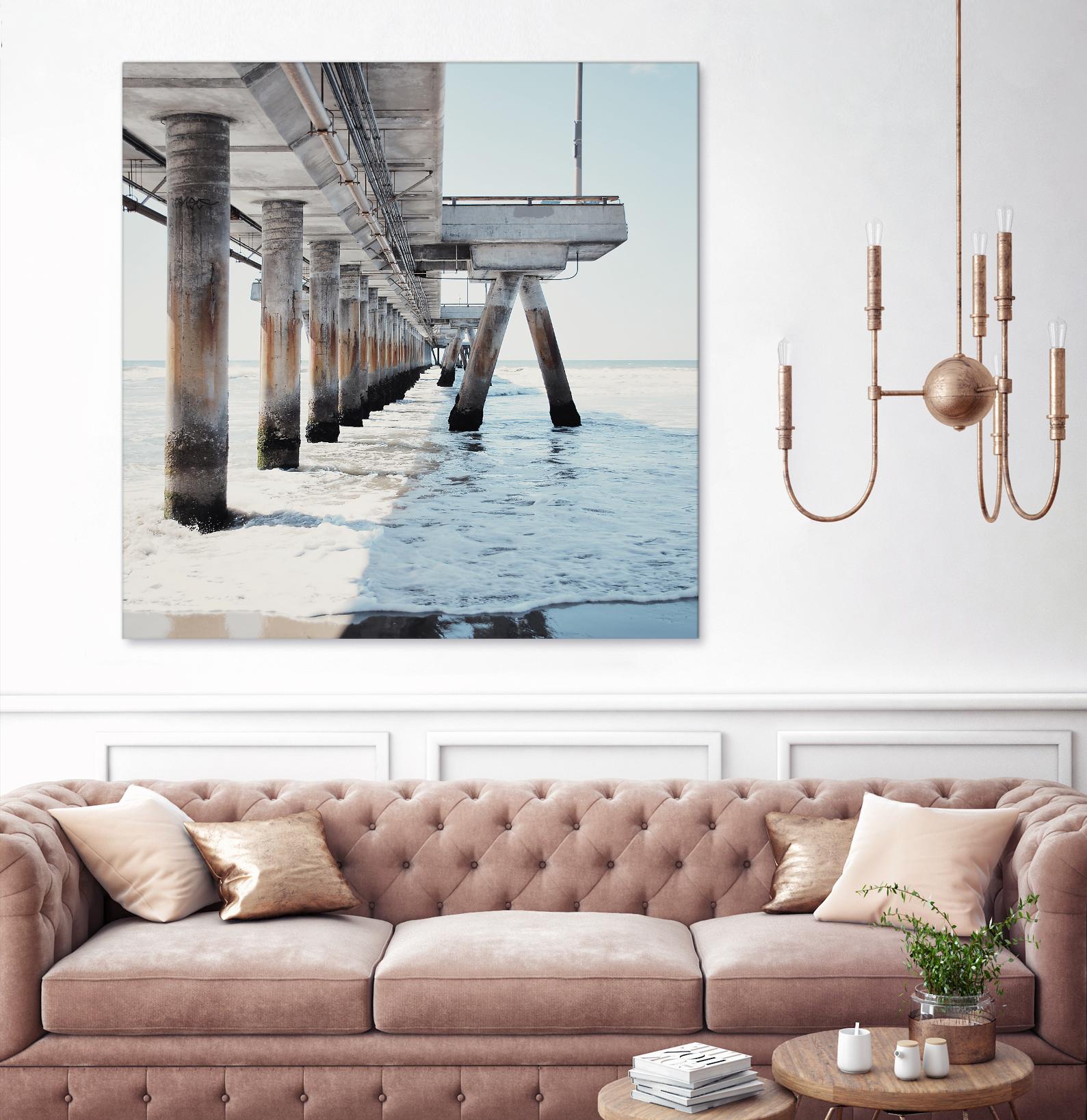 Under the Pier I by Natasia Cook on GIANT ART - blue sea scene