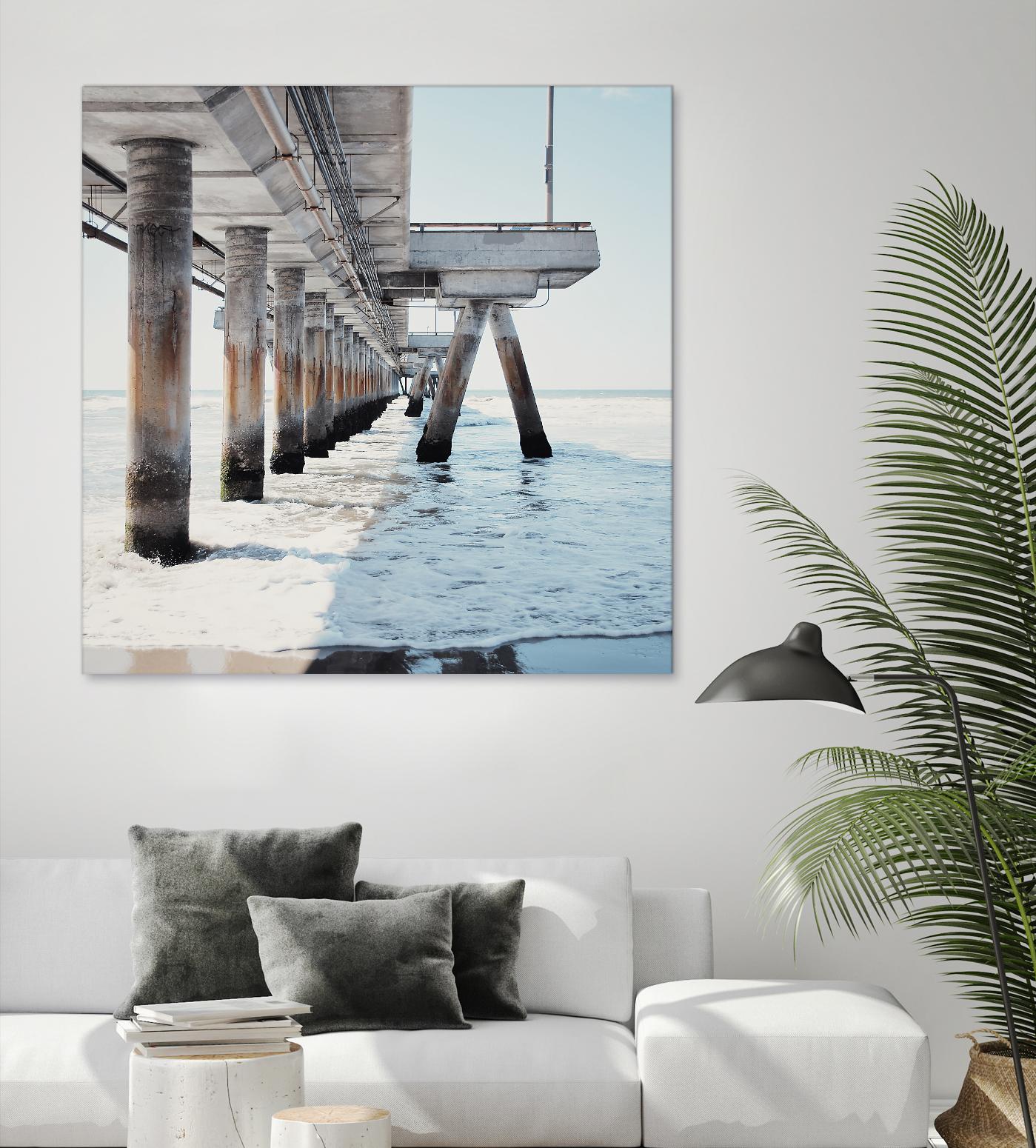 Under the Pier I by Natasia Cook on GIANT ART - blue sea scene