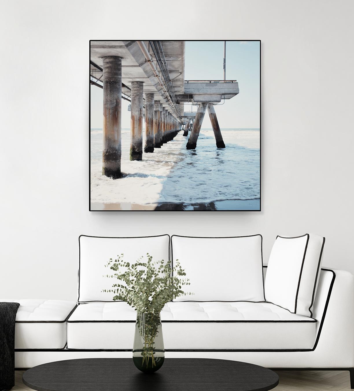 Under the Pier I by Natasia Cook on GIANT ART - blue sea scene