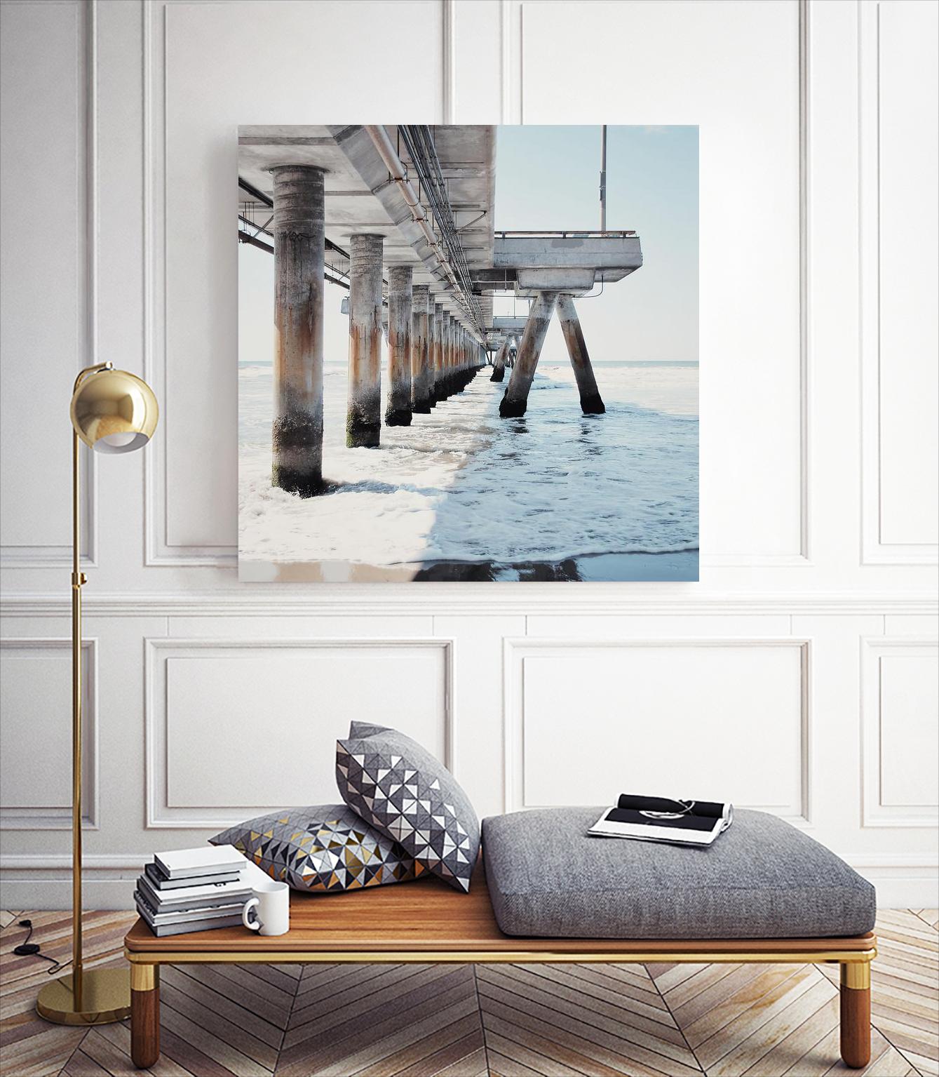 Under the Pier I by Natasia Cook on GIANT ART - blue sea scene