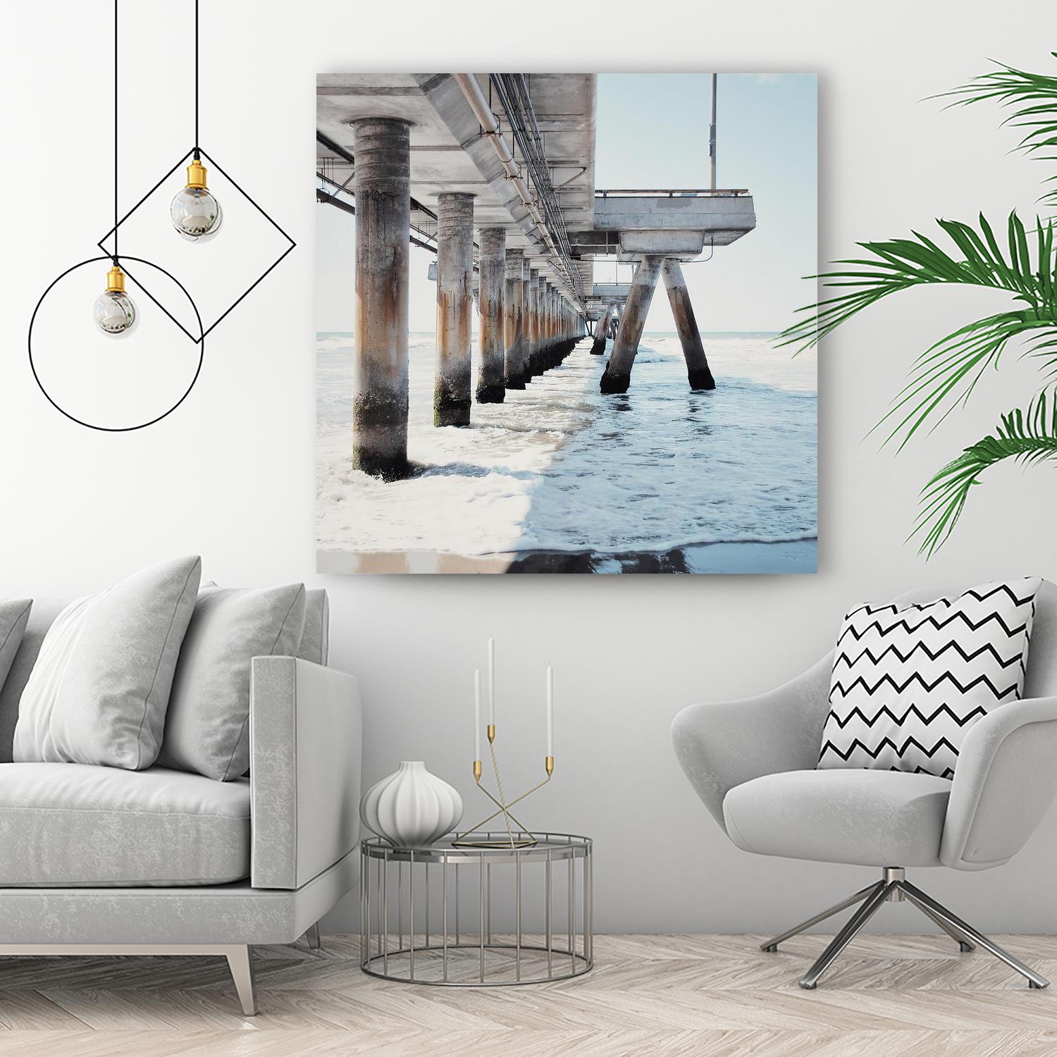 Under the Pier I by Natasia Cook on GIANT ART - blue sea scene