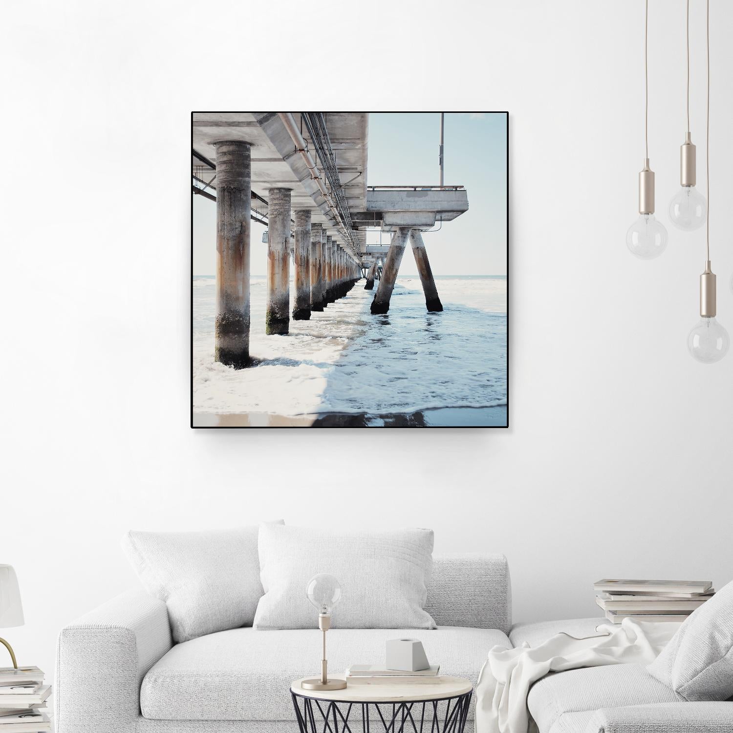 Under the Pier I by Natasia Cook on GIANT ART - blue sea scene