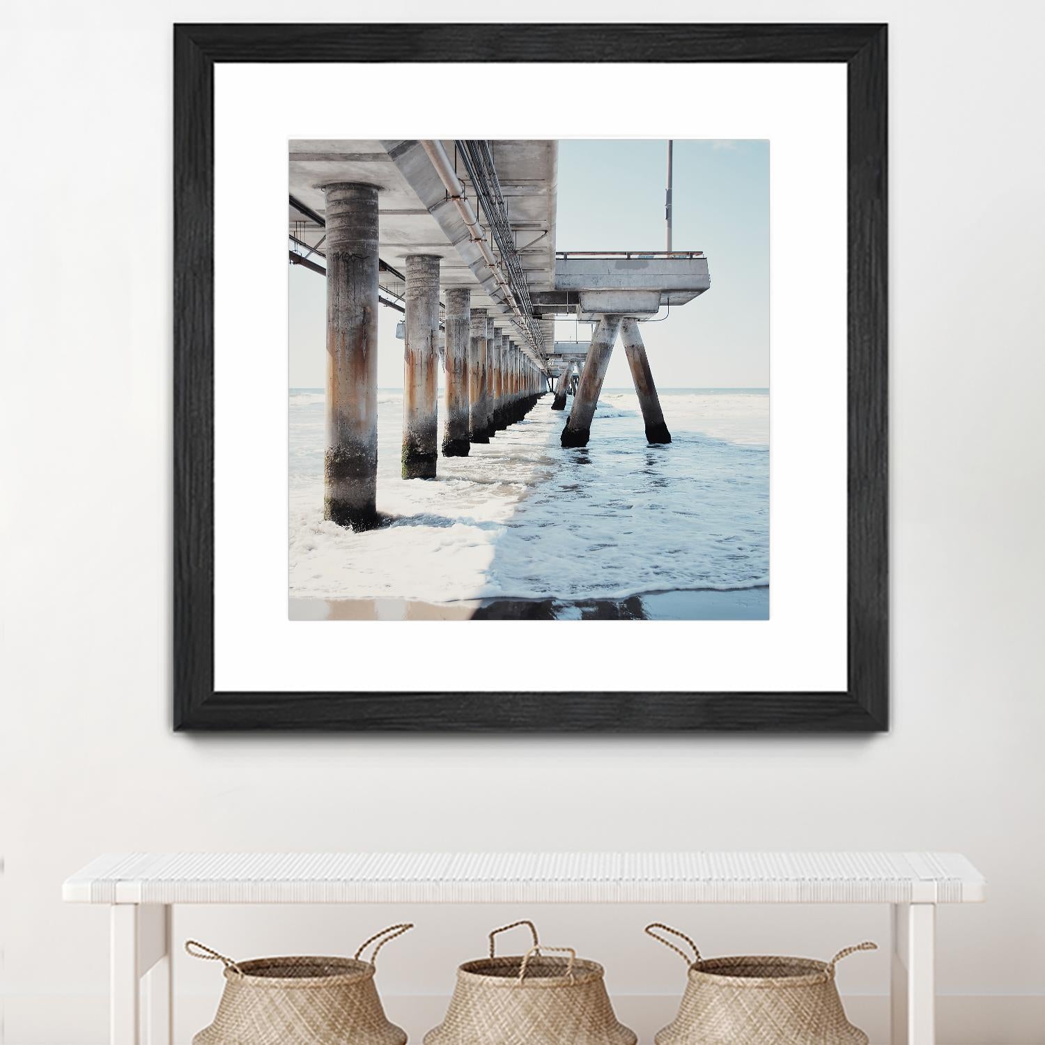 Under the Pier I by Natasia Cook on GIANT ART - blue sea scene