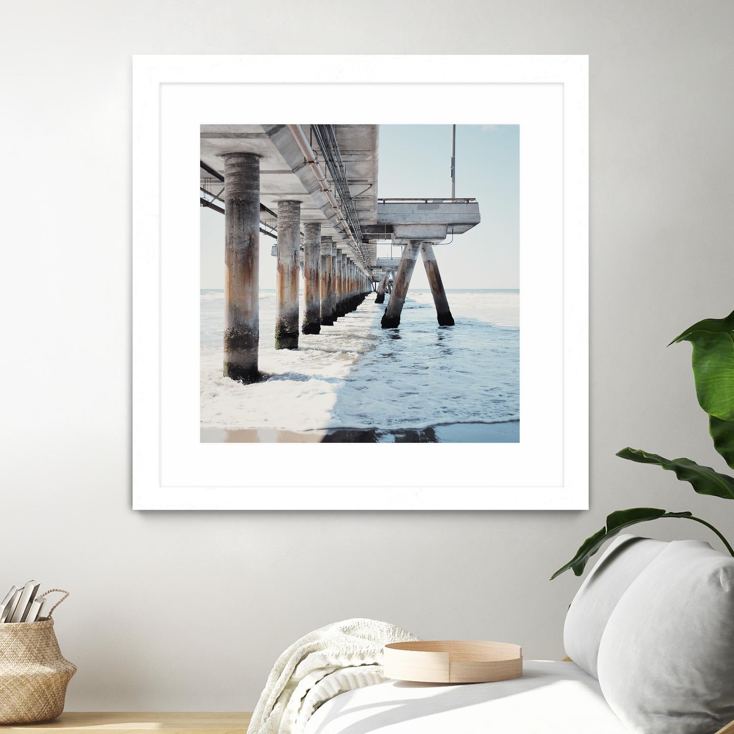 Under the Pier I by Natasia Cook on GIANT ART - blue sea scene