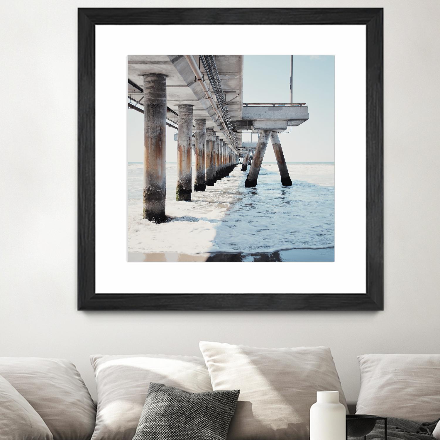 Under the Pier I by Natasia Cook on GIANT ART - blue sea scene