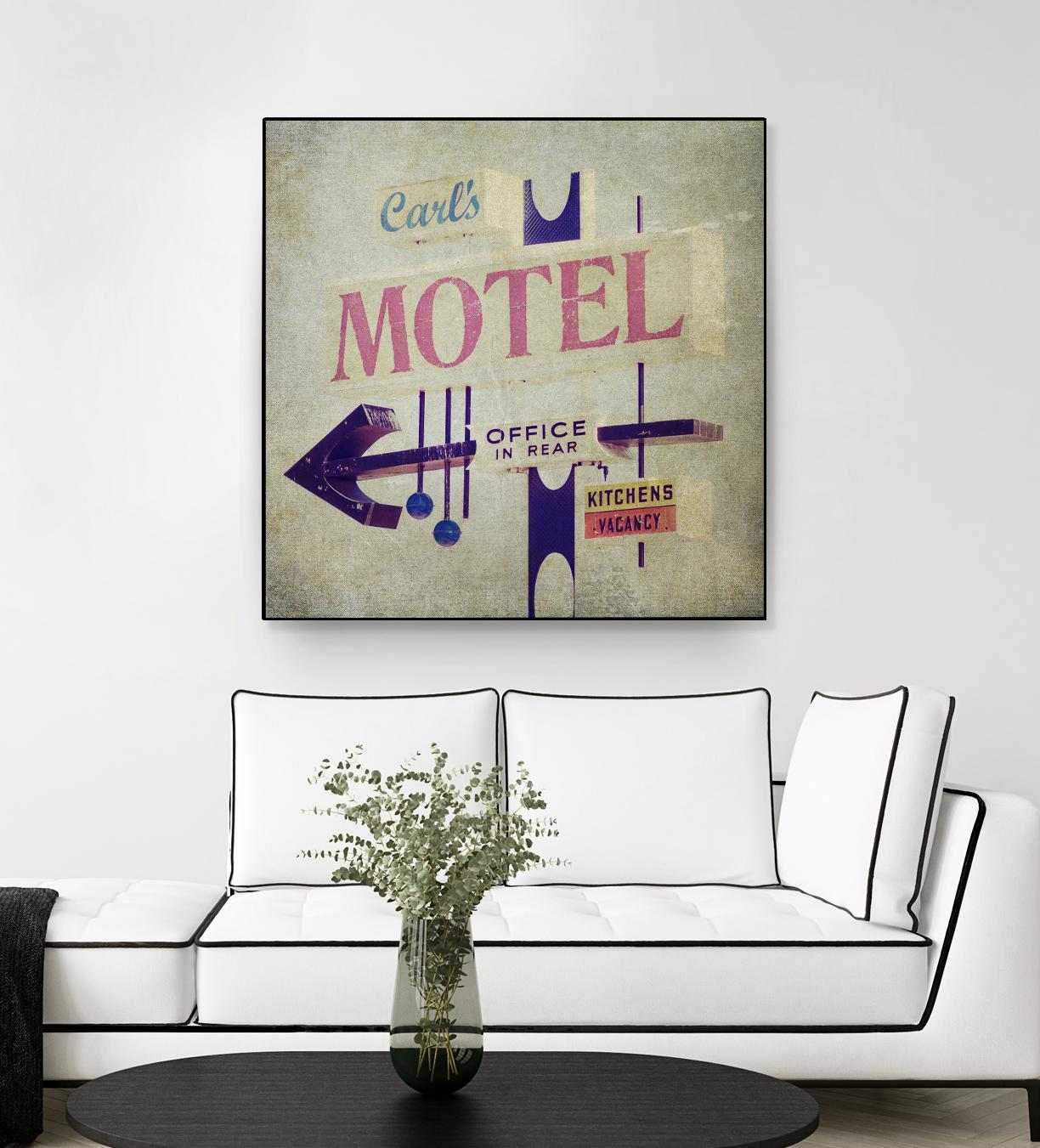 Carls Motel Sign by Honey Malek on GIANT ART - purple contemporary