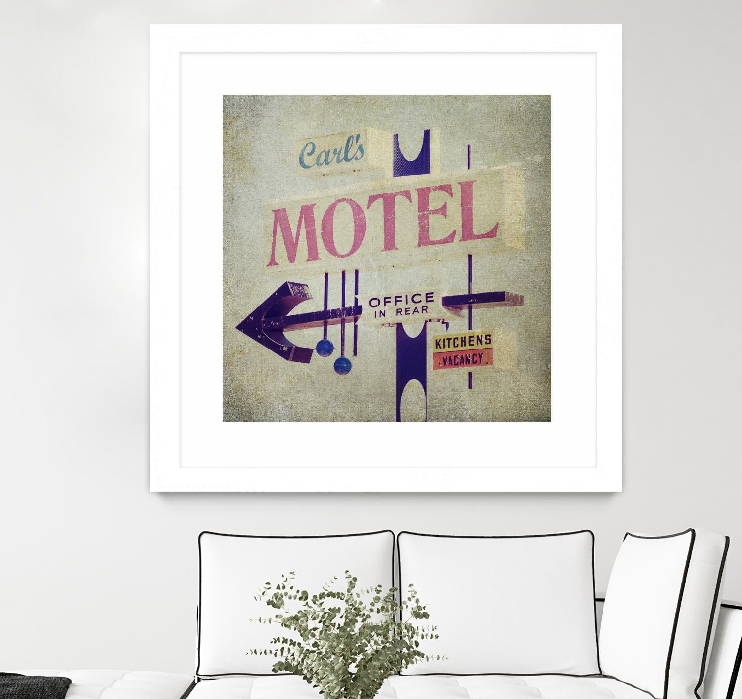 Carls Motel Sign by Honey Malek on GIANT ART - purple contemporary