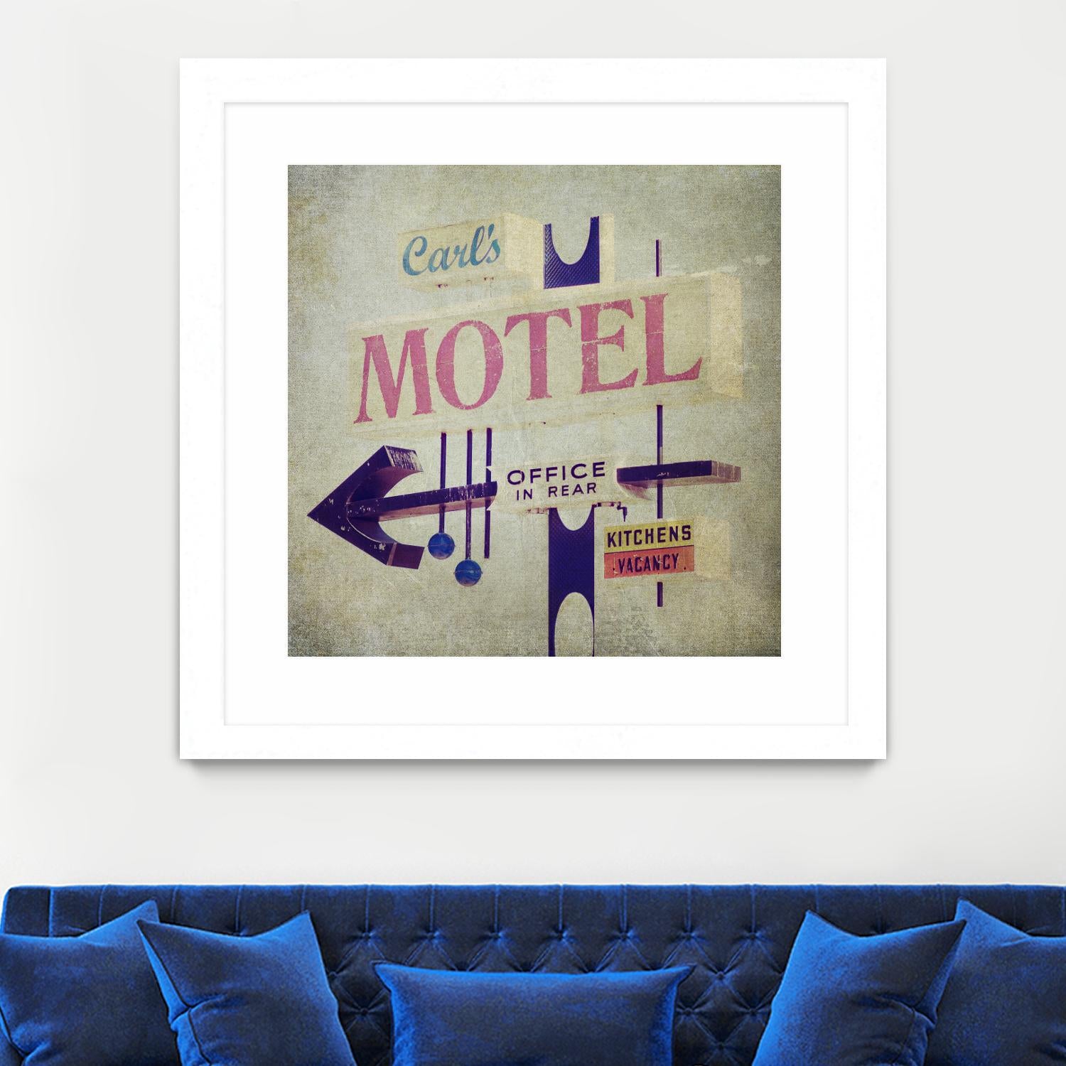 Carls Motel Sign by Honey Malek on GIANT ART - purple contemporary