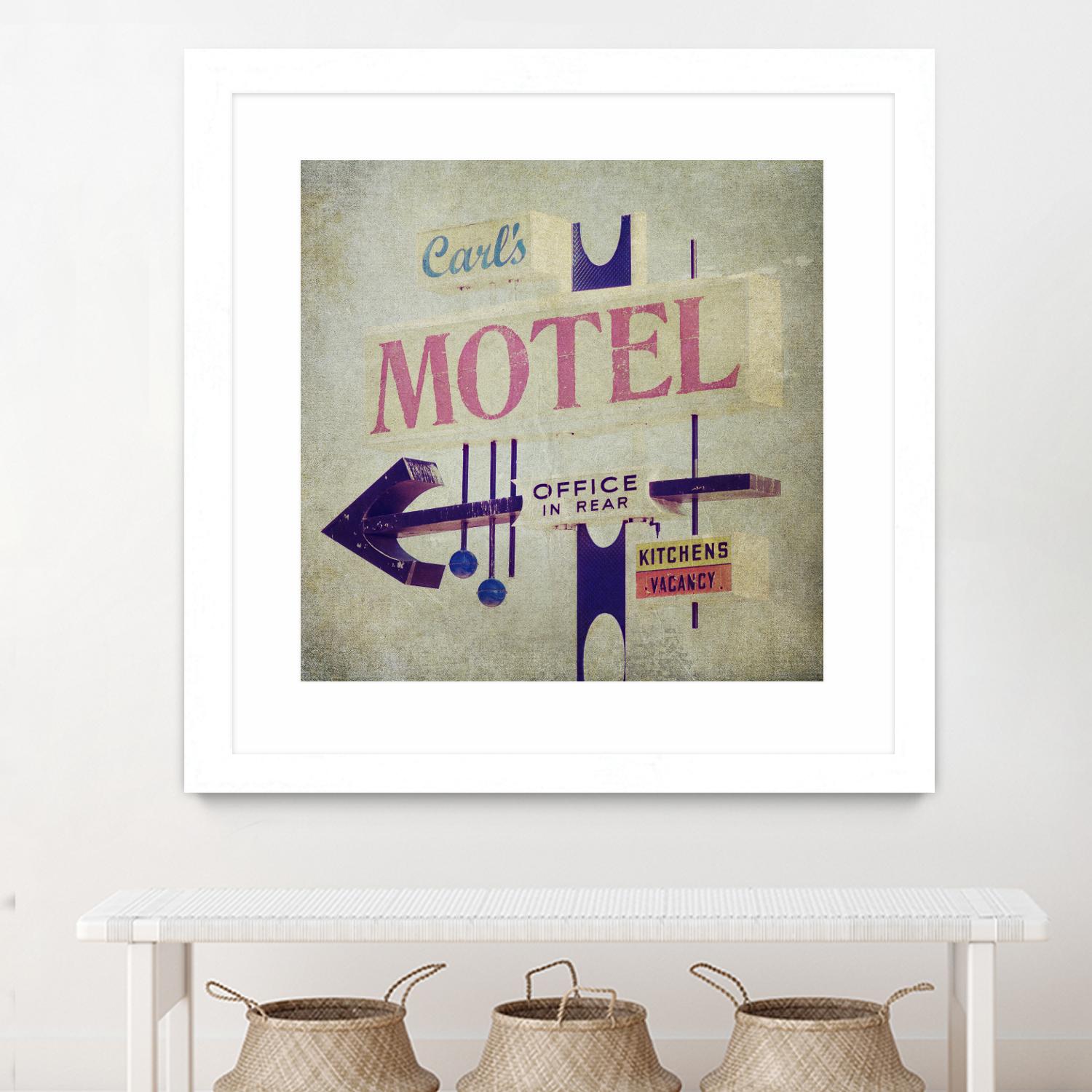 Carls Motel Sign by Honey Malek on GIANT ART - purple contemporary