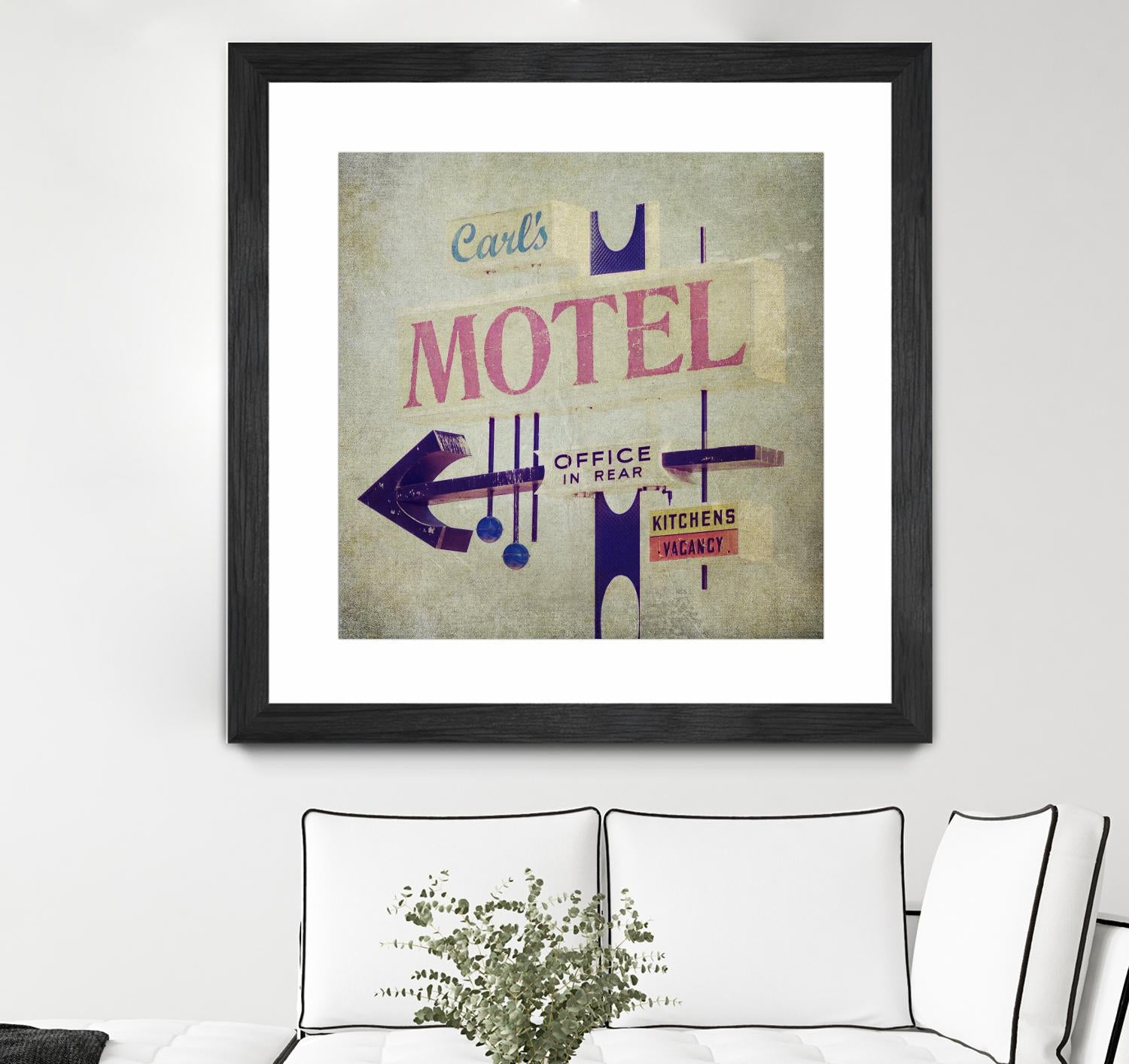 Carls Motel Sign by Honey Malek on GIANT ART - purple contemporary