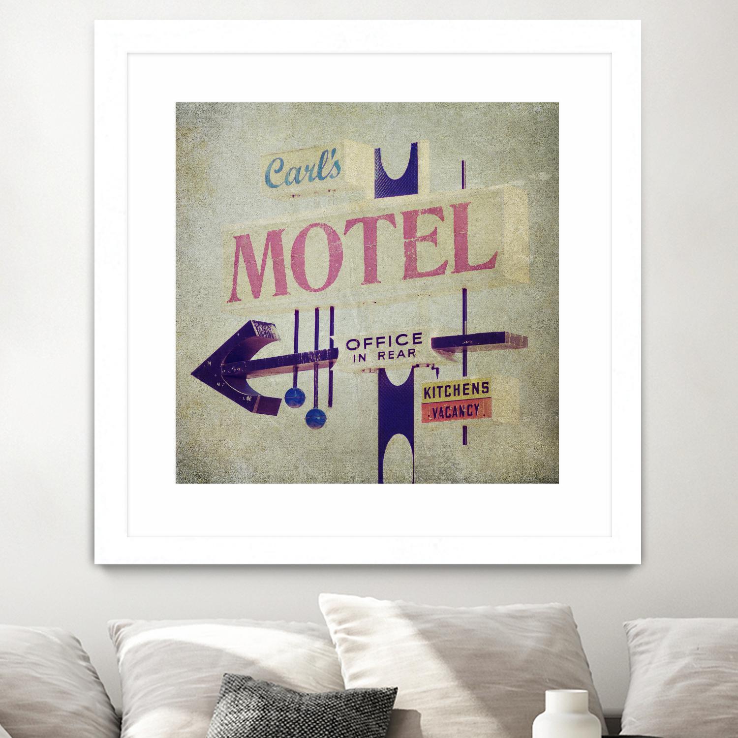 Carls Motel Sign by Honey Malek on GIANT ART - purple contemporary