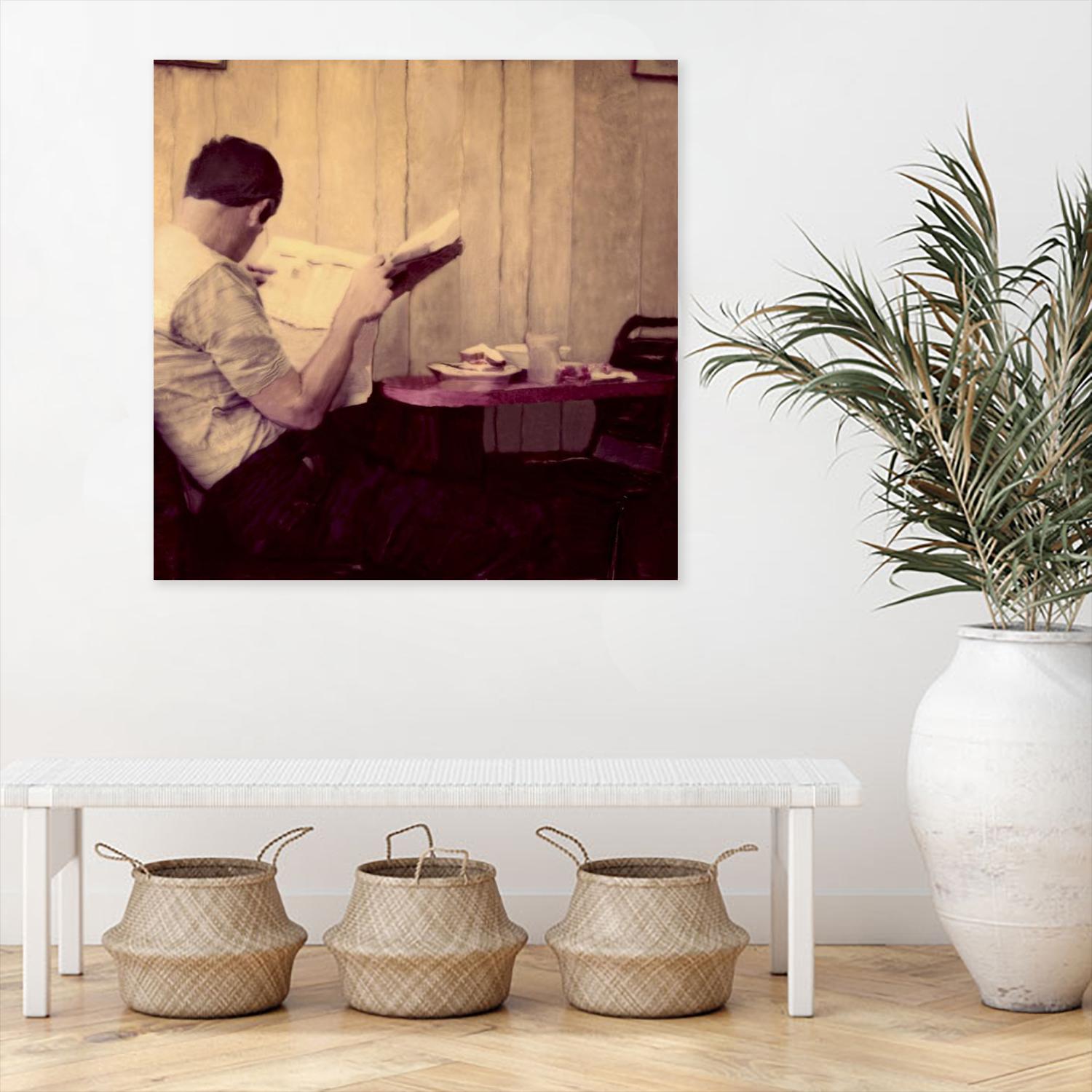 Reading Man by Joe Gemignani on GIANT ART - beige photo art