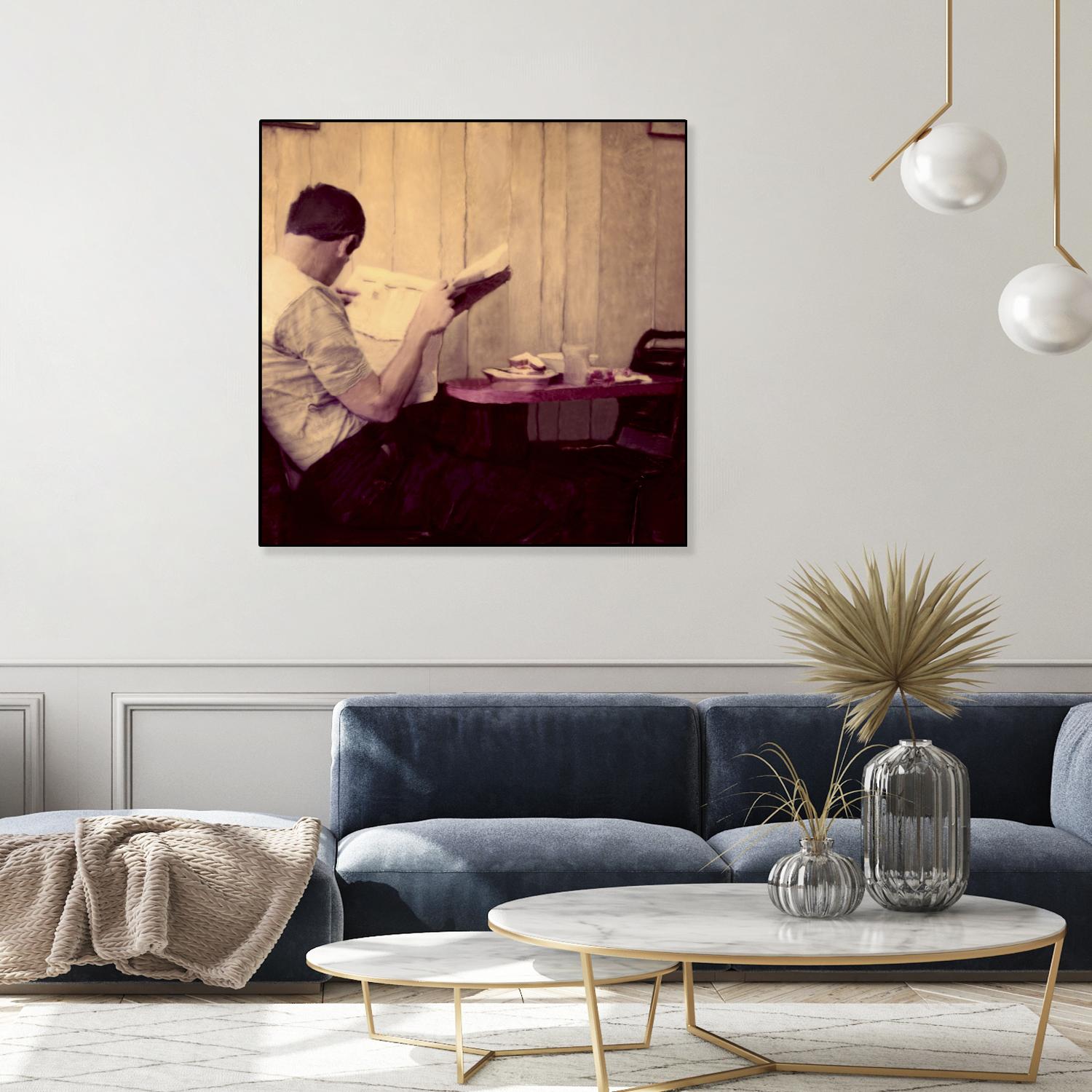 Reading Man by Joe Gemignani on GIANT ART - beige photo art
