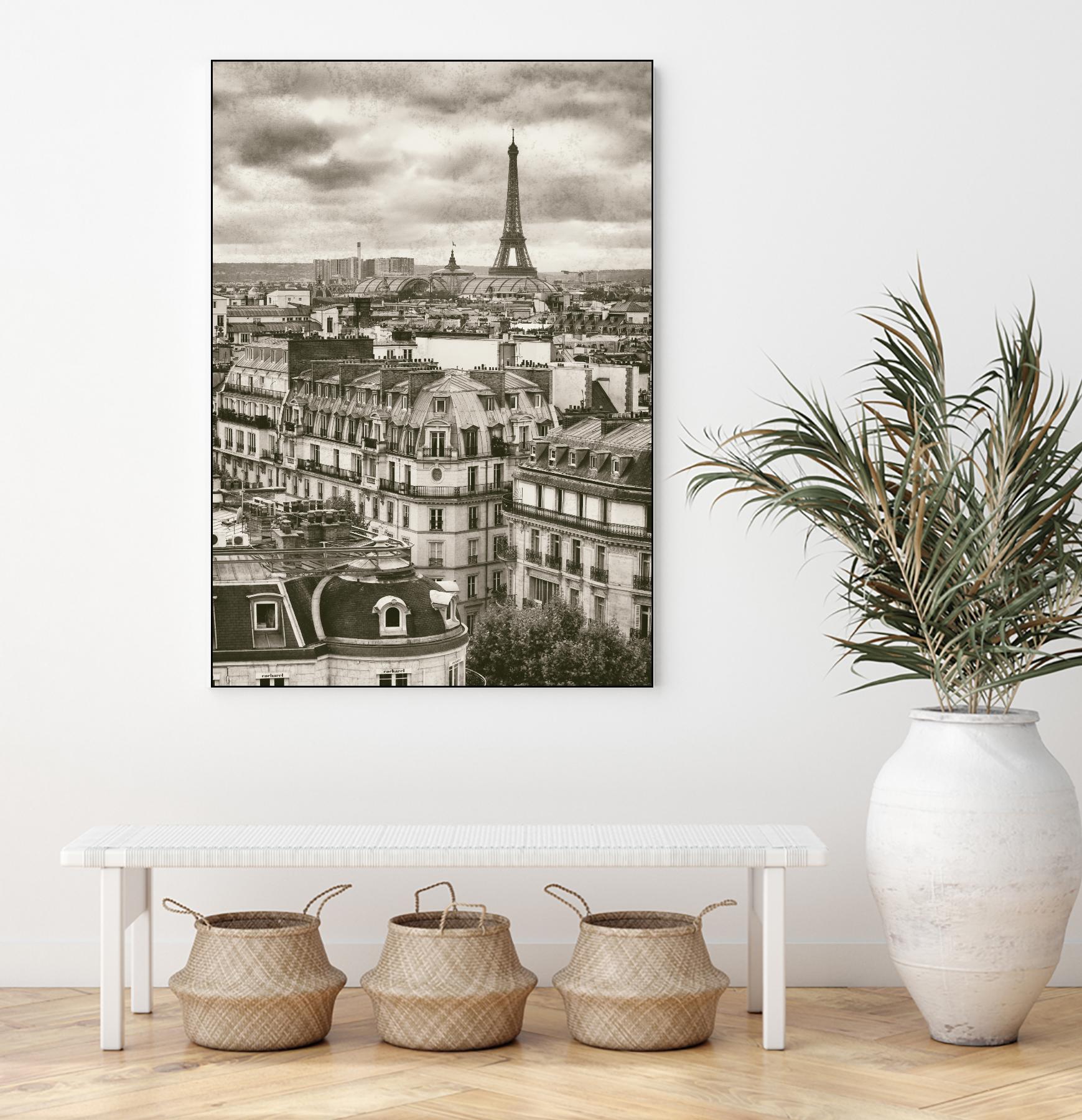 Rooftops and Eiffel by Jody Stuart on GIANT ART - white city scene