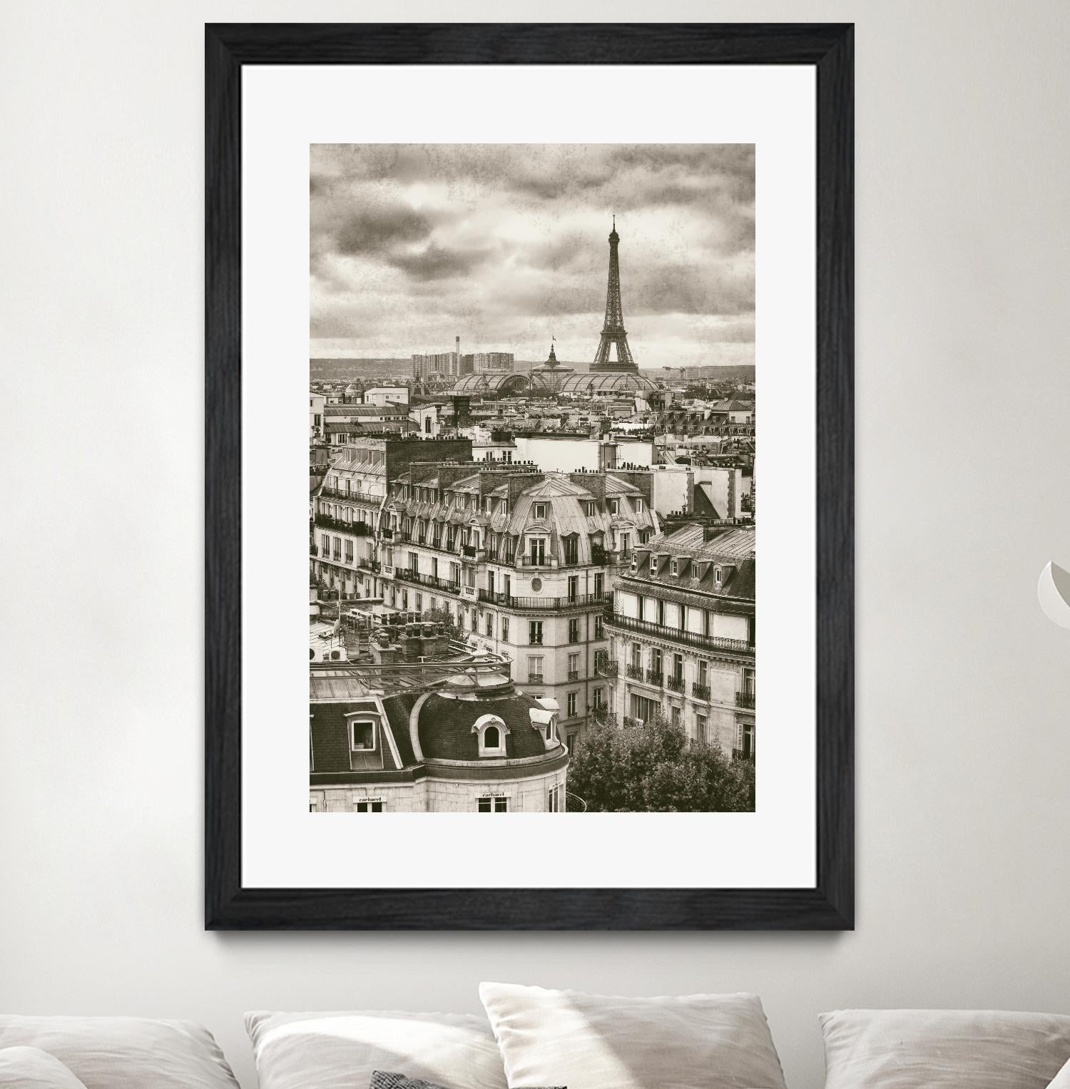 Rooftops and Eiffel by Jody Stuart on GIANT ART - white city scene