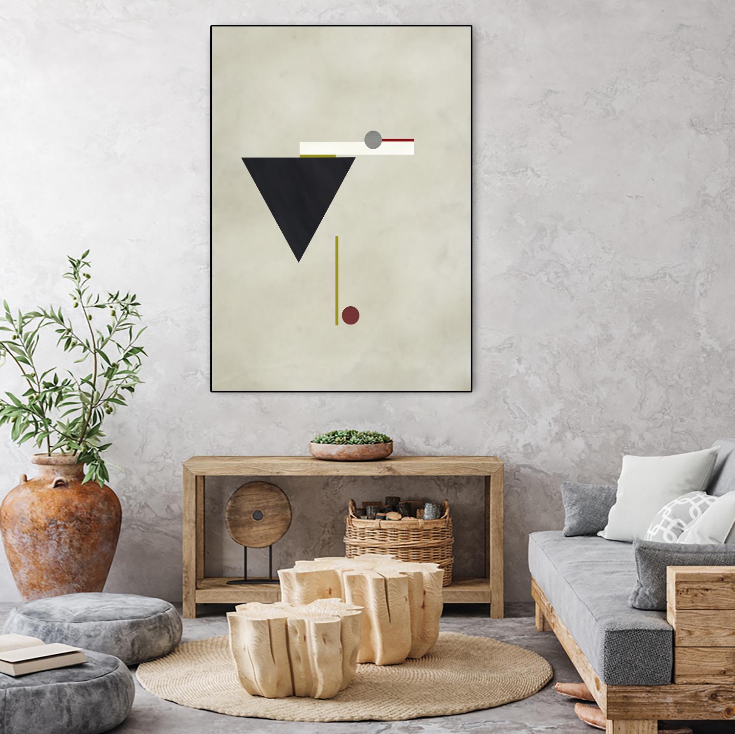 Triangle Love by Kevin Calaguiro on GIANT ART - black abstract