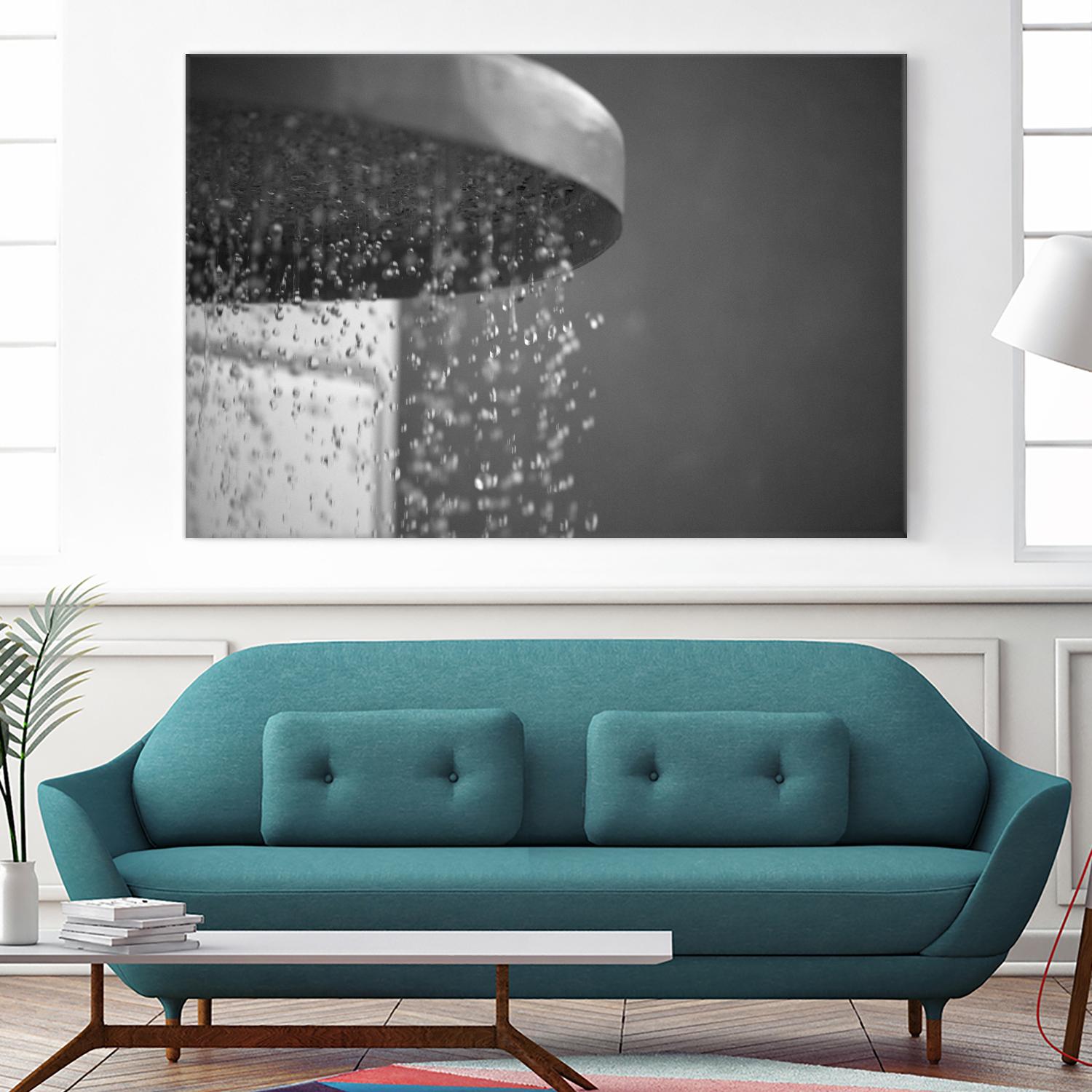 Spa Shower II by Keith Levit on GIANT ART - grey bathroom