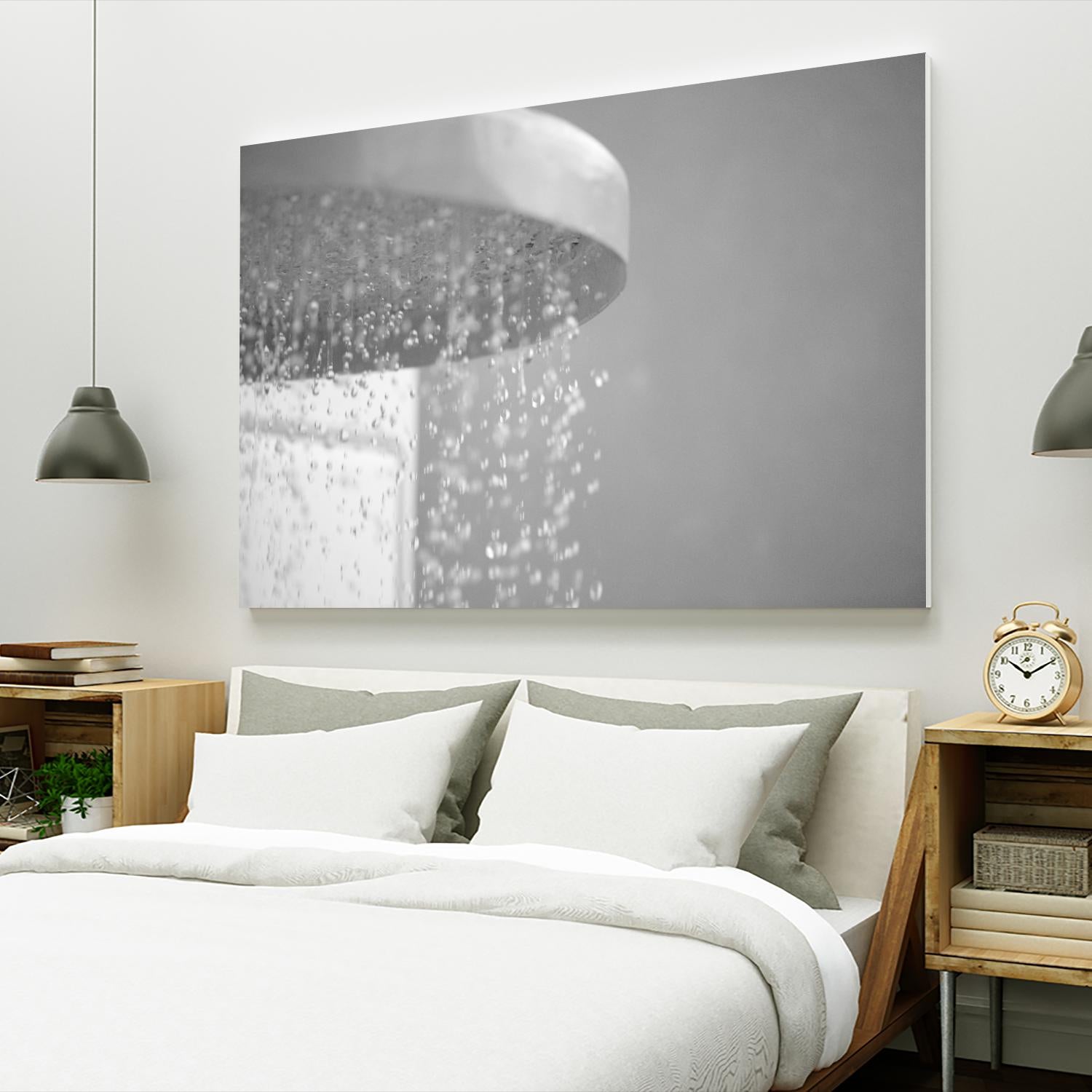 Spa Shower II by Keith Levit on GIANT ART - grey bathroom