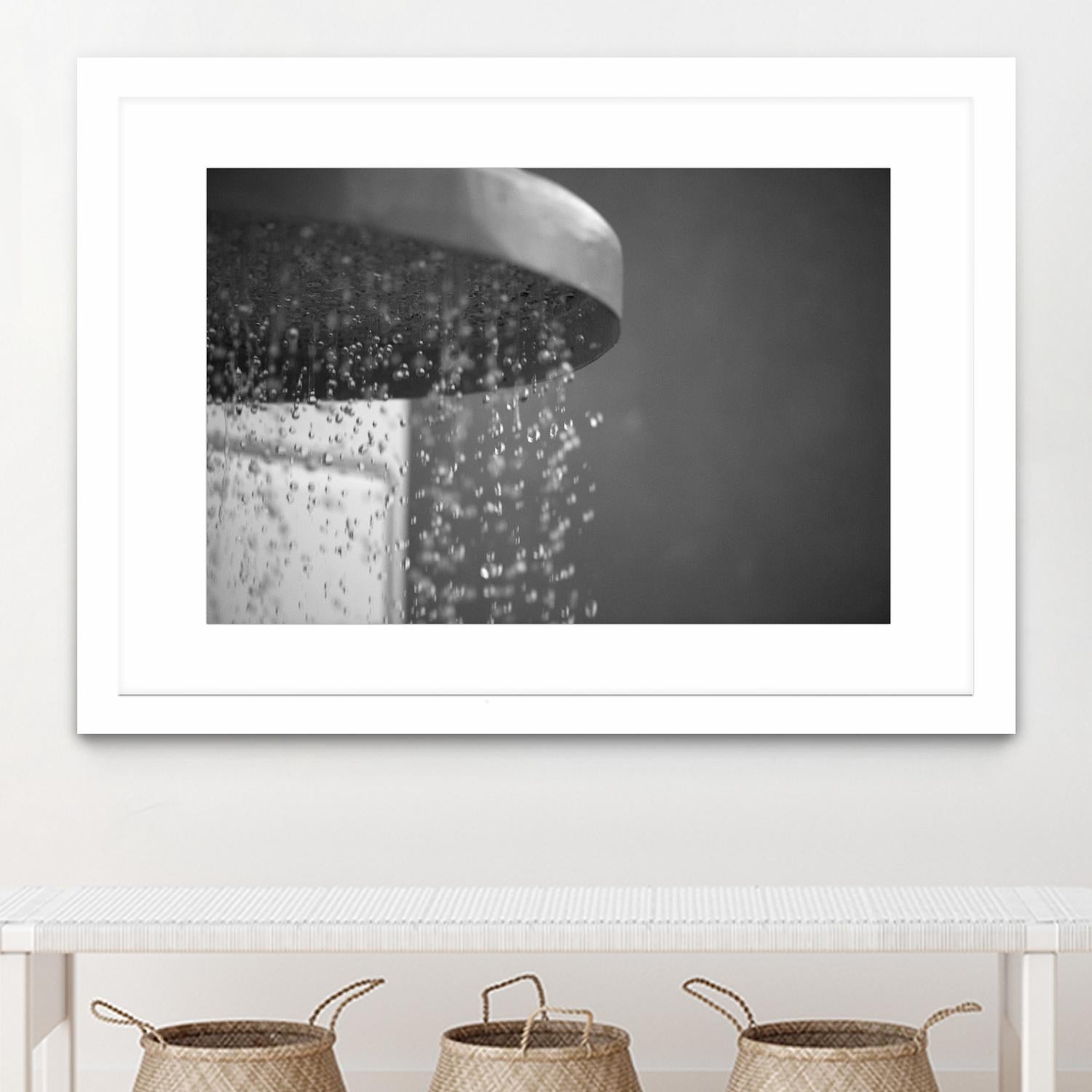 Spa Shower II by Keith Levit on GIANT ART - grey bathroom