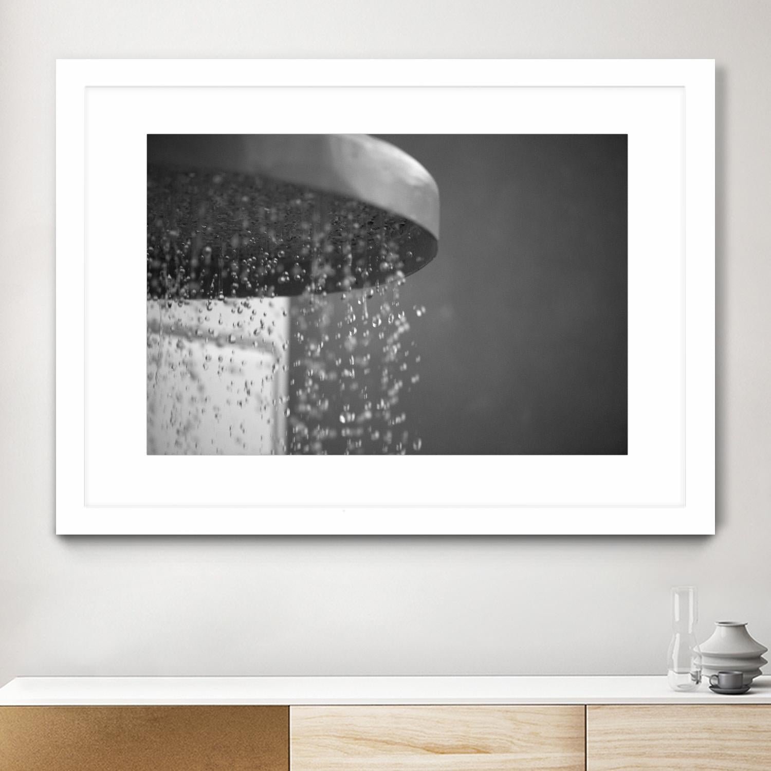 Spa Shower II by Keith Levit on GIANT ART - grey bathroom