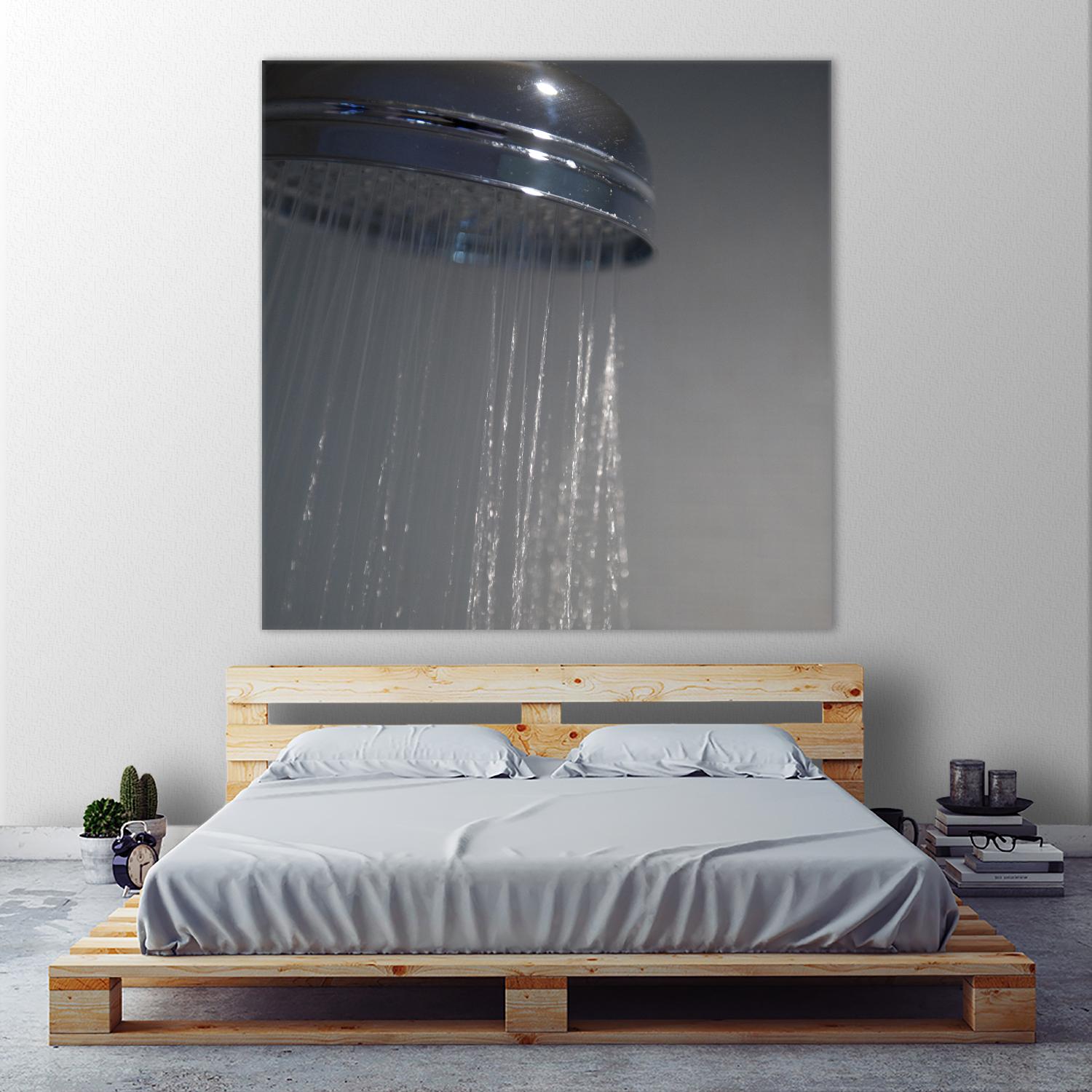 Spa Shower III by Keith Levit on GIANT ART - grey bathroom