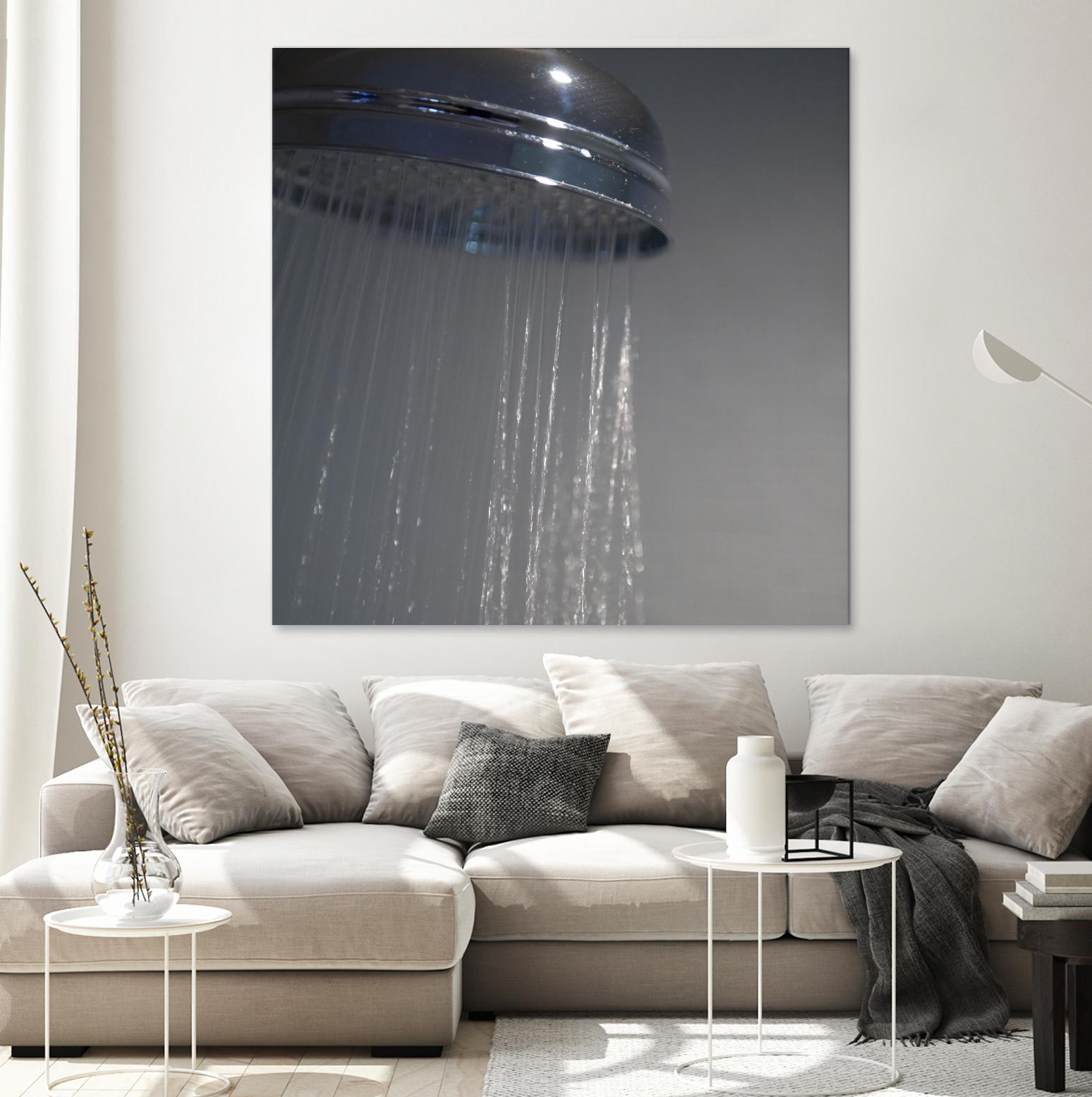 Spa Shower III by Keith Levit on GIANT ART - grey bathroom