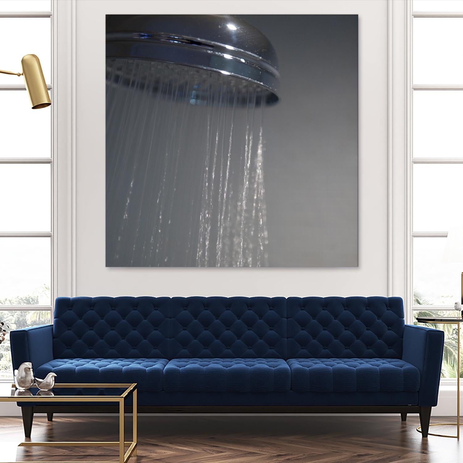 Spa Shower III by Keith Levit on GIANT ART - grey bathroom