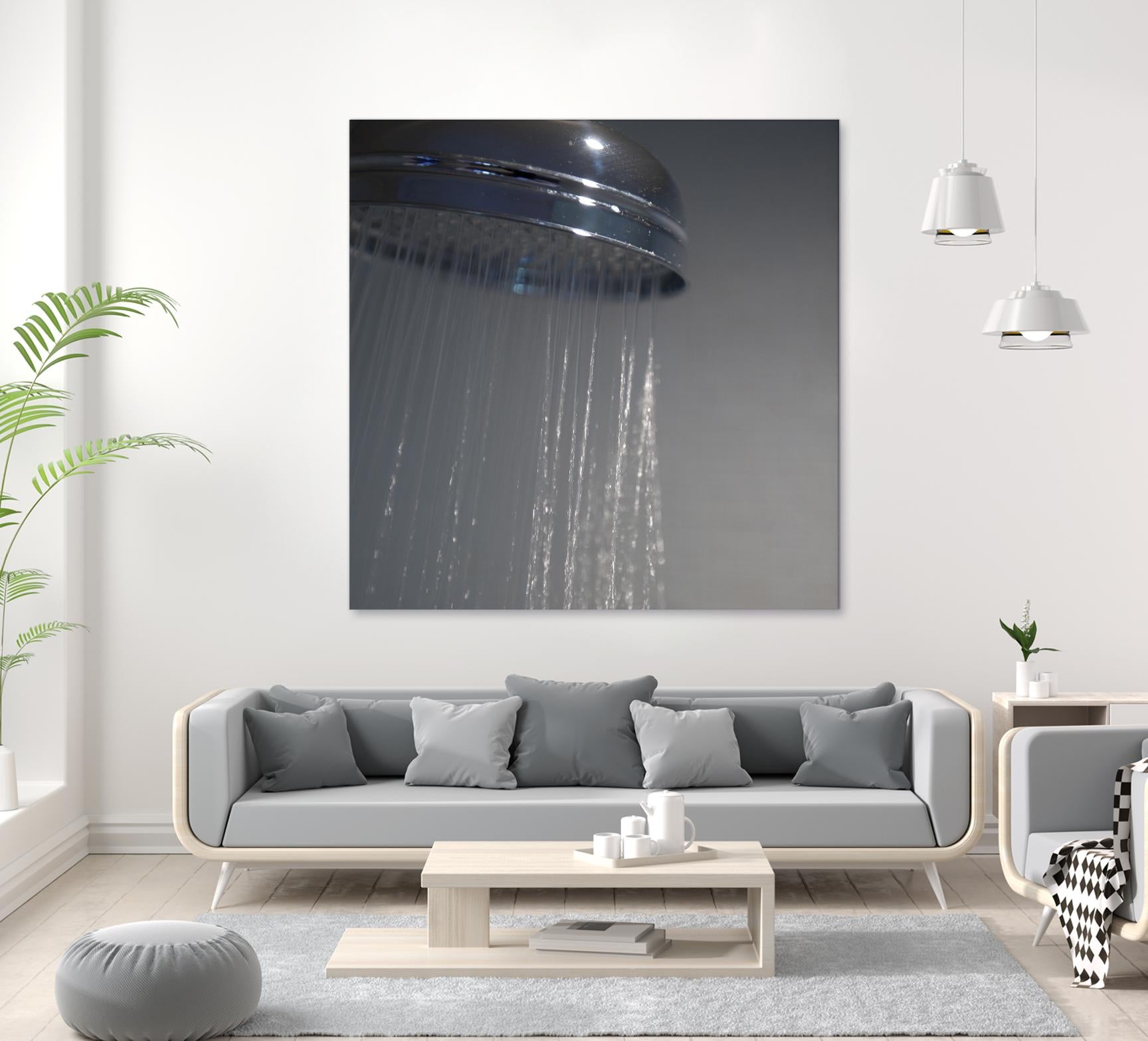 Spa Shower III by Keith Levit on GIANT ART - grey bathroom