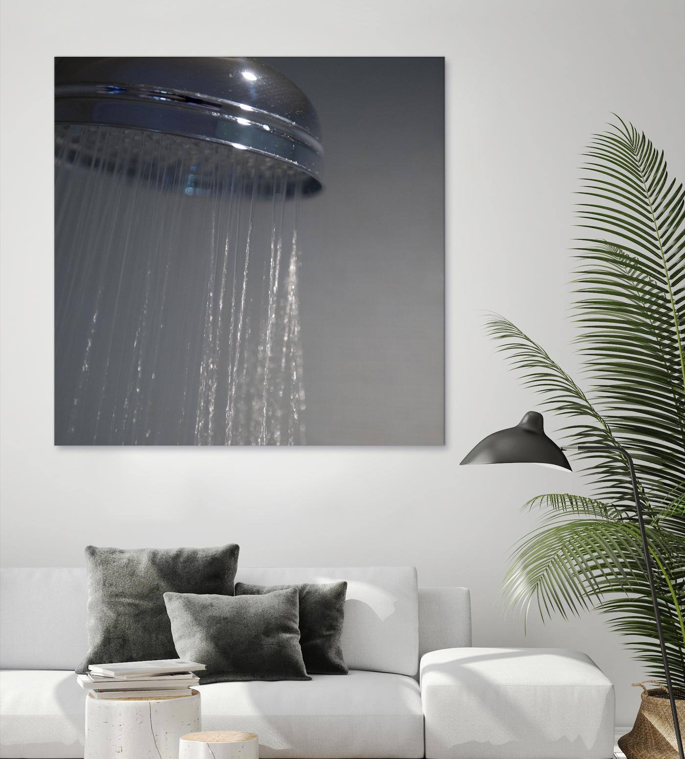 Spa Shower III by Keith Levit on GIANT ART - grey bathroom