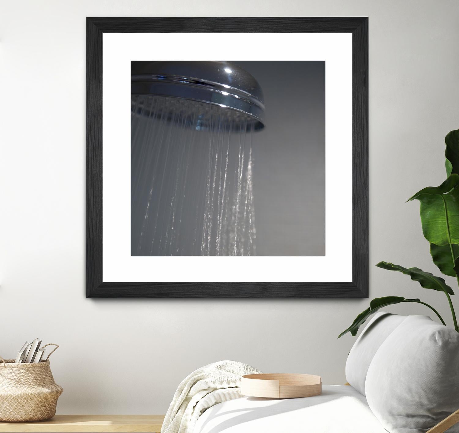 Spa Shower III by Keith Levit on GIANT ART - grey bathroom