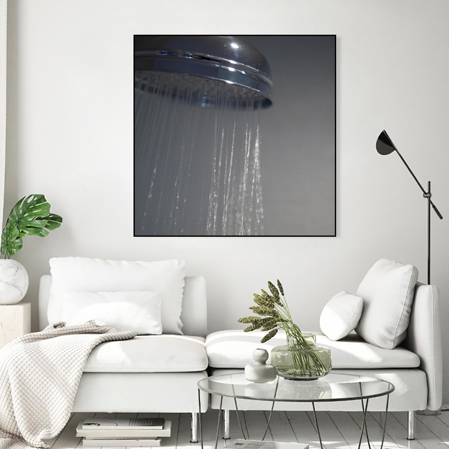 Spa Shower III by Keith Levit on GIANT ART - grey bathroom