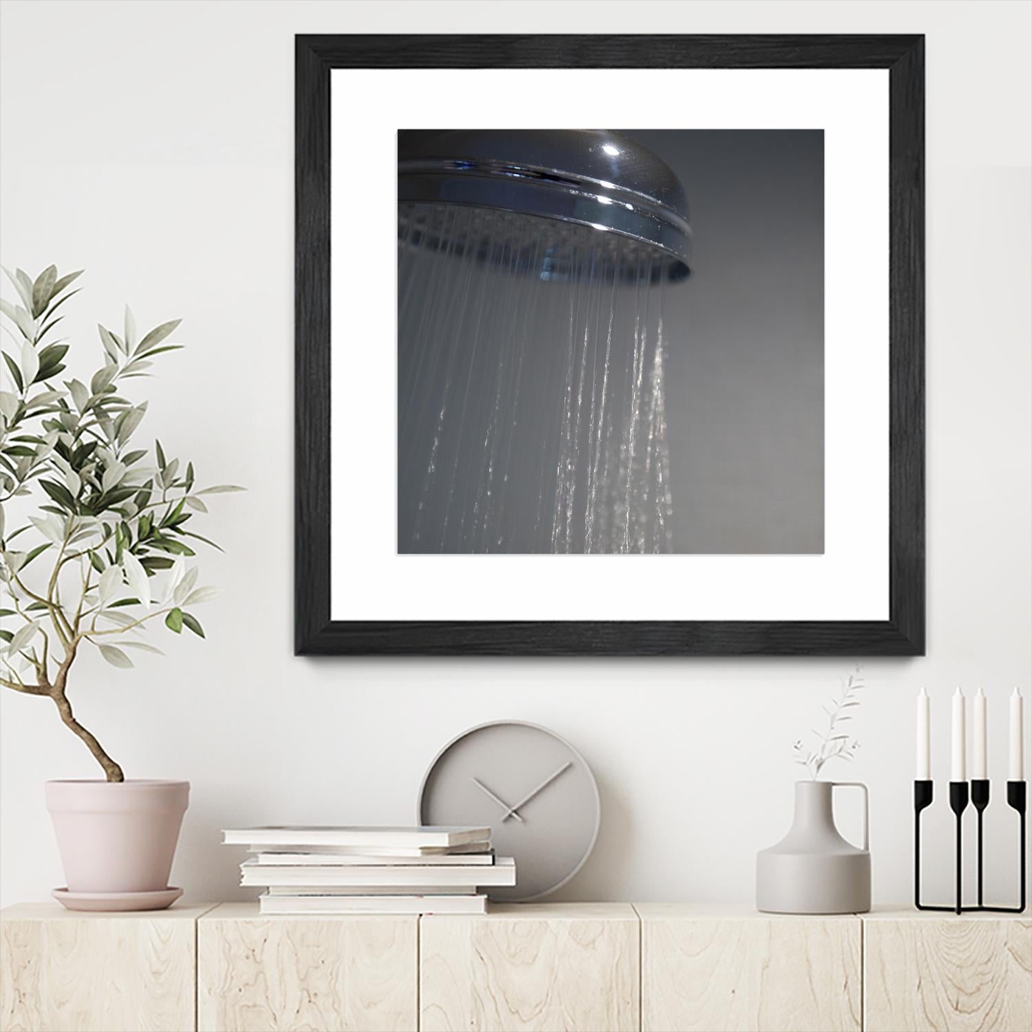 Spa Shower III by Keith Levit on GIANT ART - grey bathroom