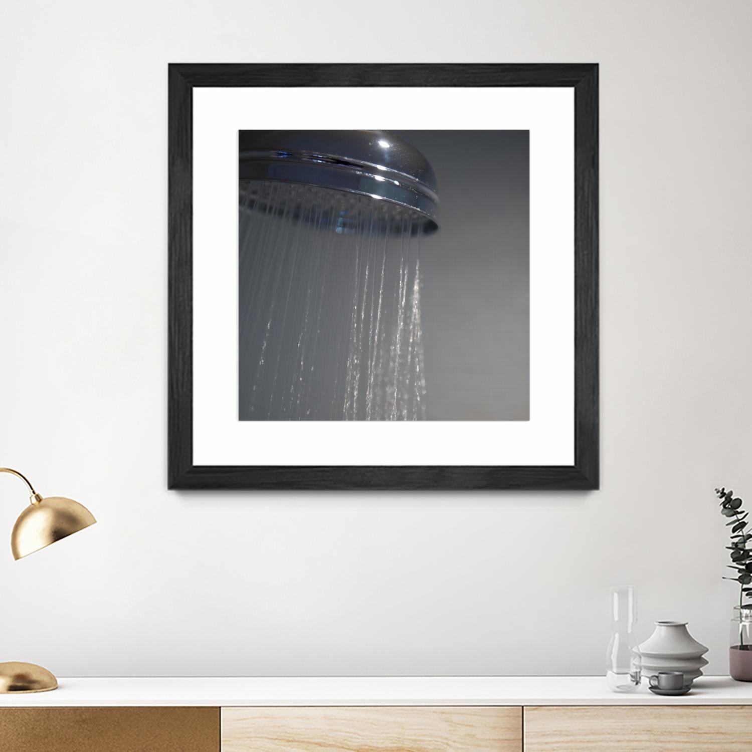 Spa Shower III by Keith Levit on GIANT ART - grey bathroom