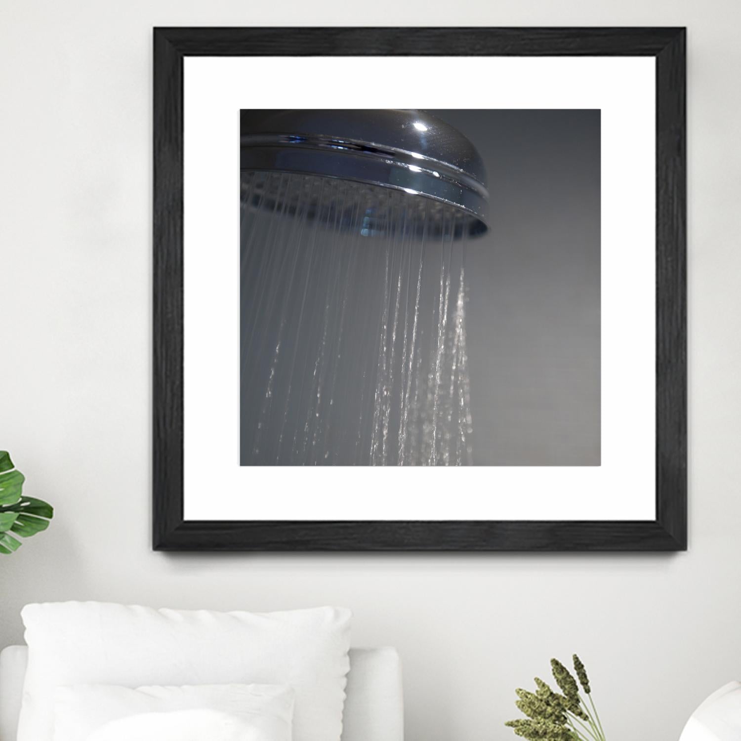 Spa Shower III by Keith Levit on GIANT ART - grey bathroom