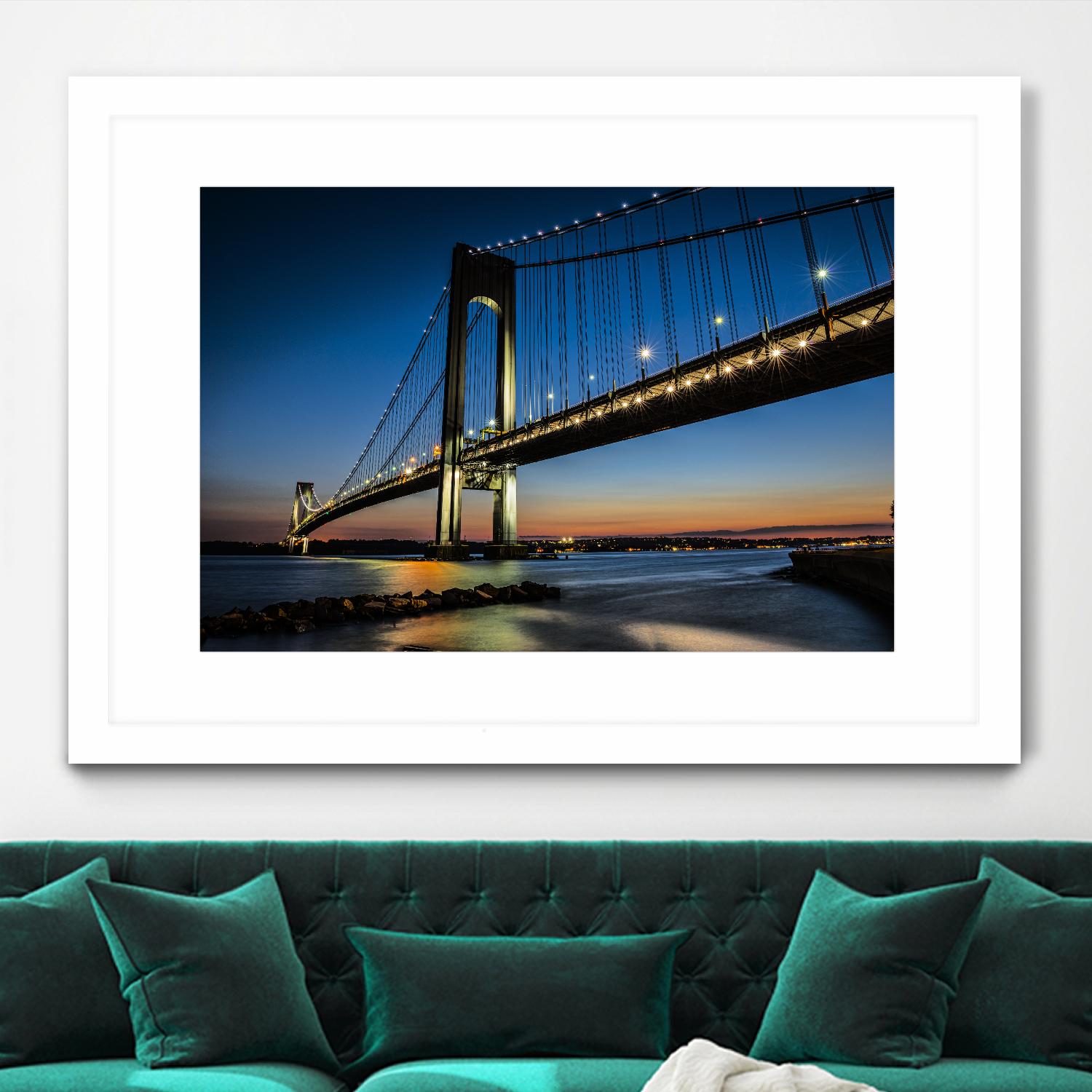 Verrazano Bridge by Franklin J. Kearney on GIANT ART - orange city scene