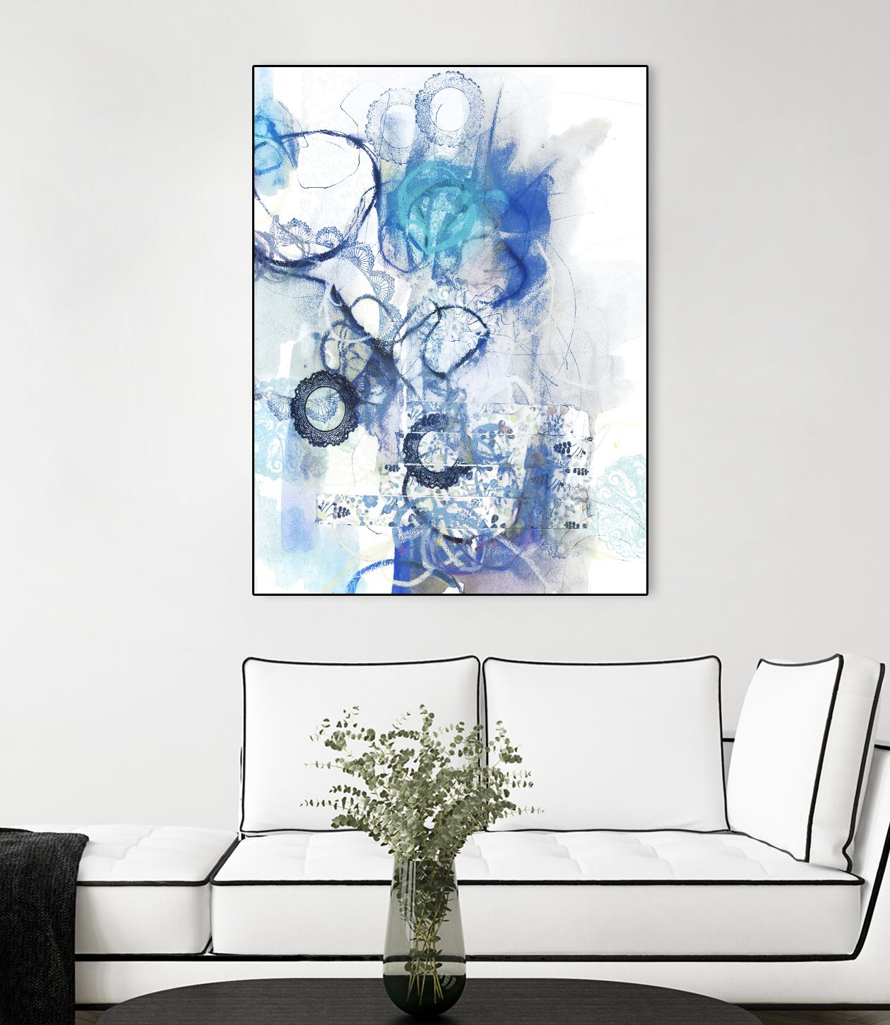 Aqua II by Kathryn Neale on GIANT ART - white abstract