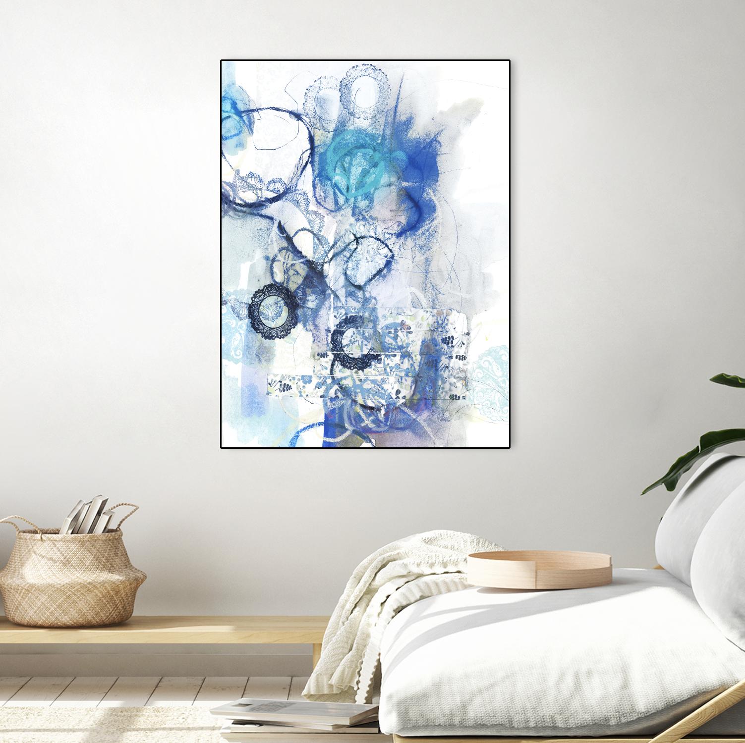 Aqua II by Kathryn Neale on GIANT ART - white abstract