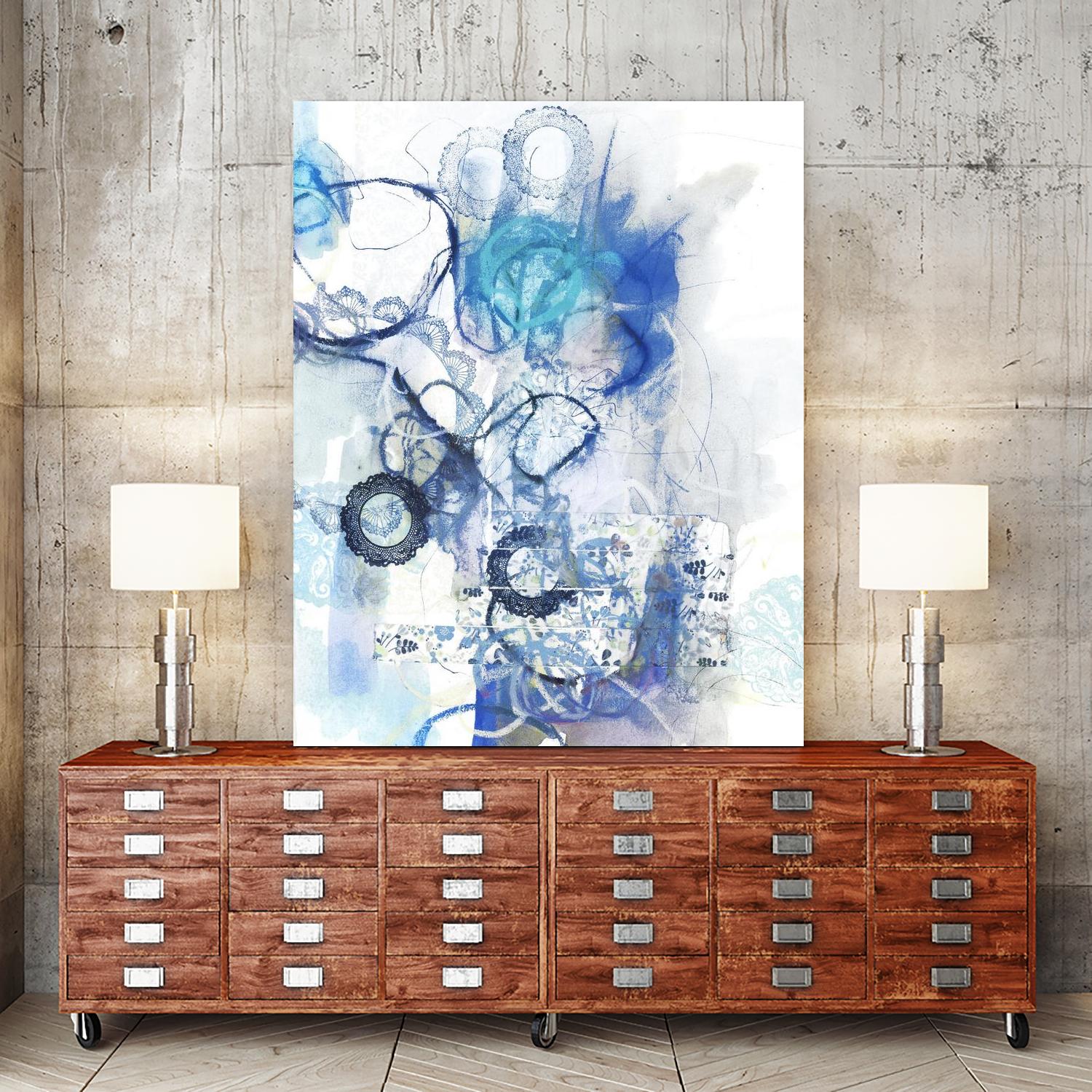 Aqua II by Kathryn Neale on GIANT ART - white abstract