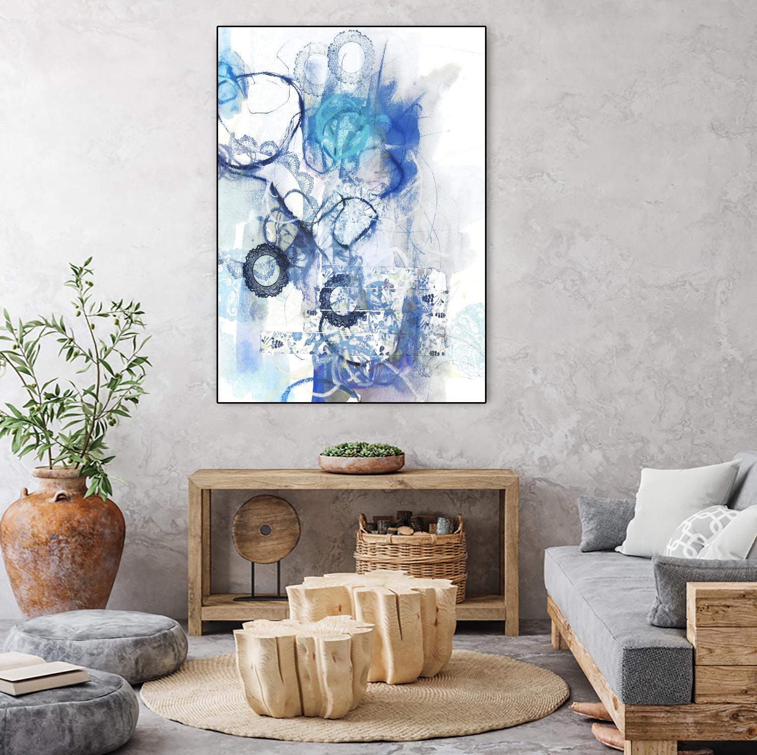 Aqua II by Kathryn Neale on GIANT ART - white abstract