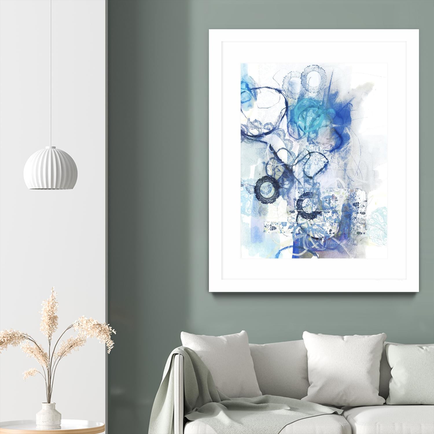 Aqua II by Kathryn Neale on GIANT ART - white abstract