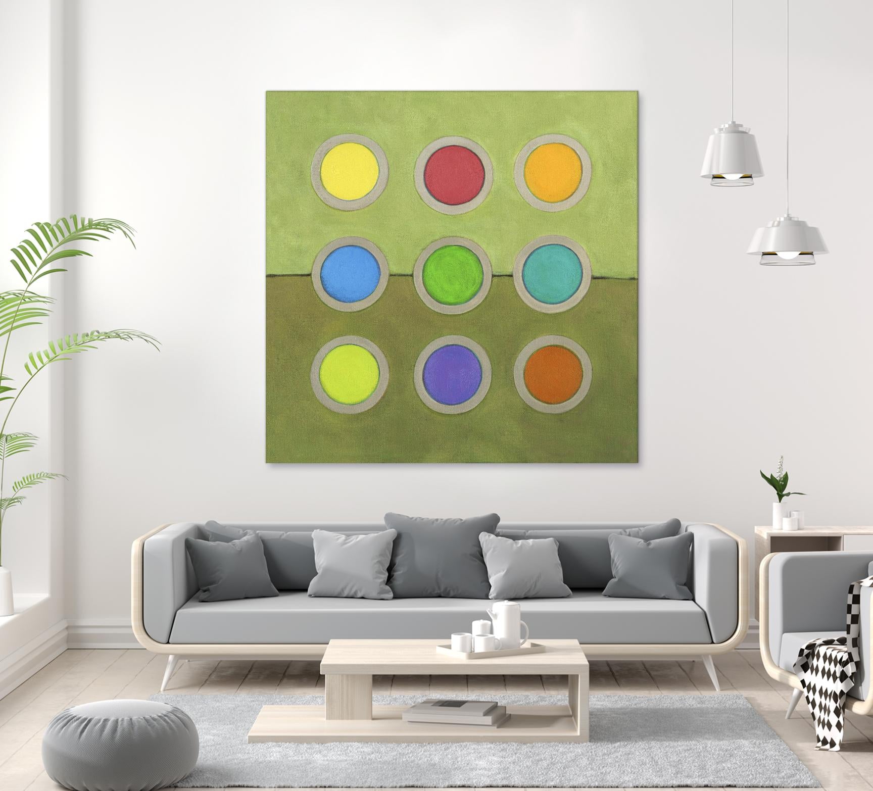 Circle Grid I by Darlene Kulig on GIANT ART - grey abstract