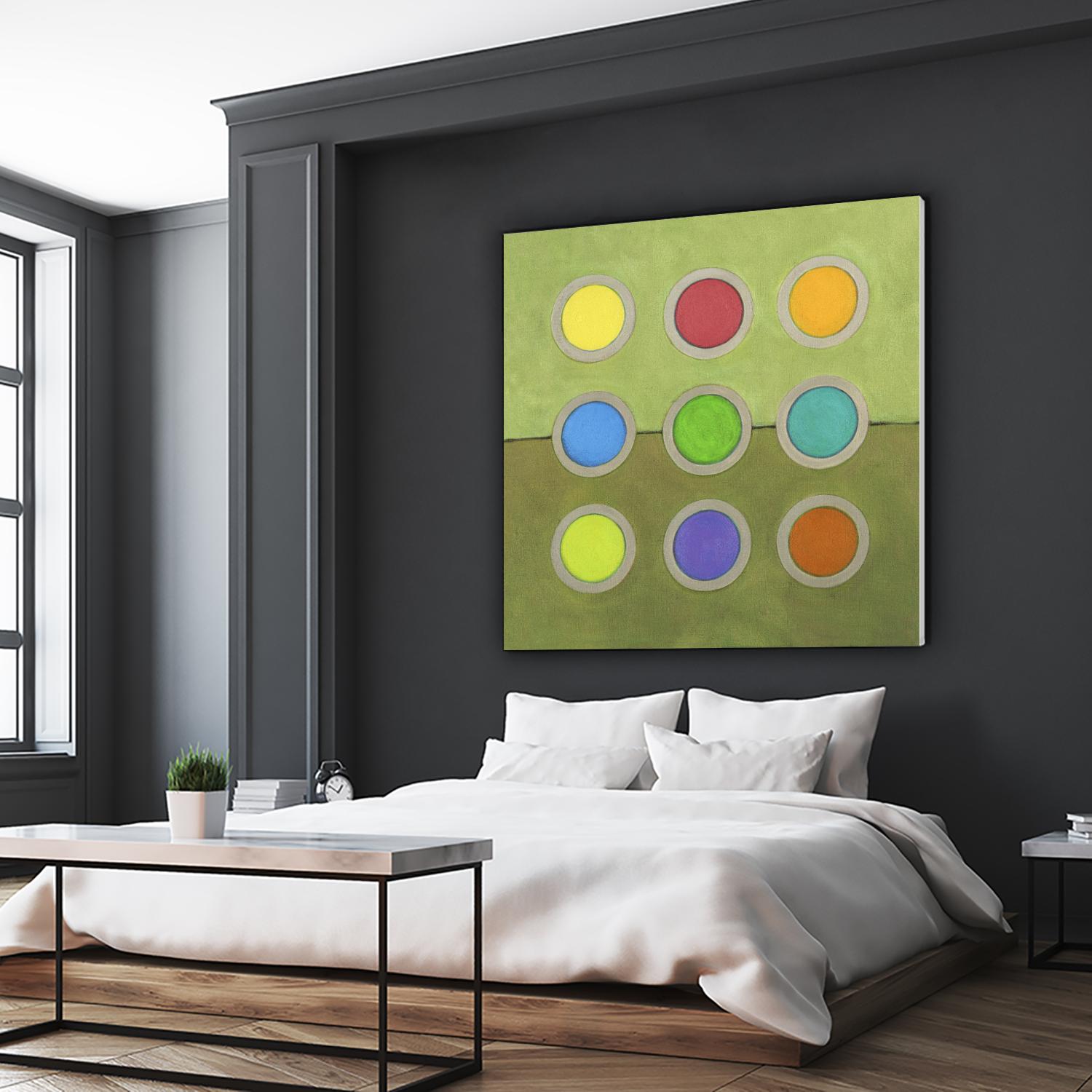 Circle Grid I by Darlene Kulig on GIANT ART - grey abstract