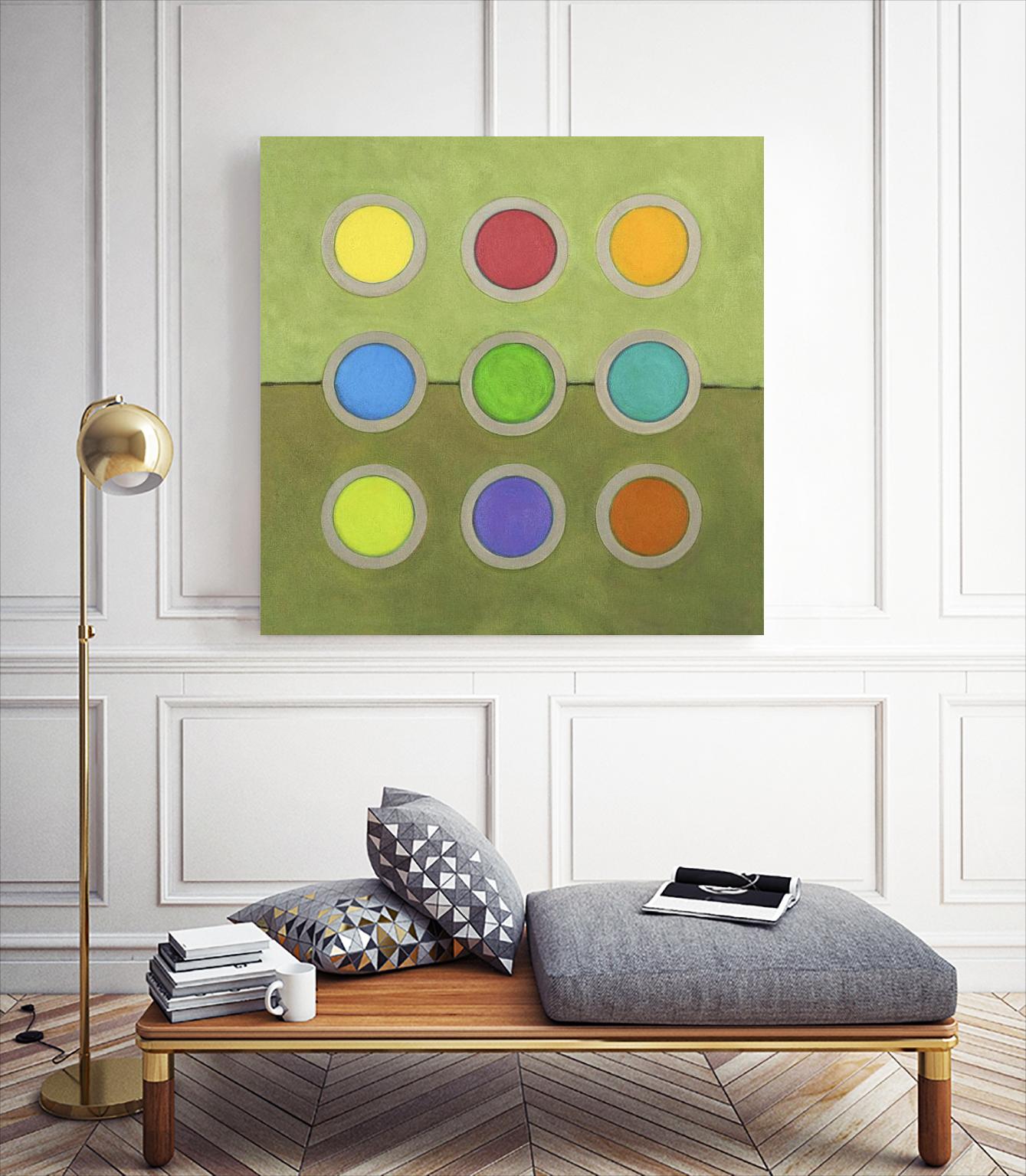 Circle Grid I by Darlene Kulig on GIANT ART - grey abstract