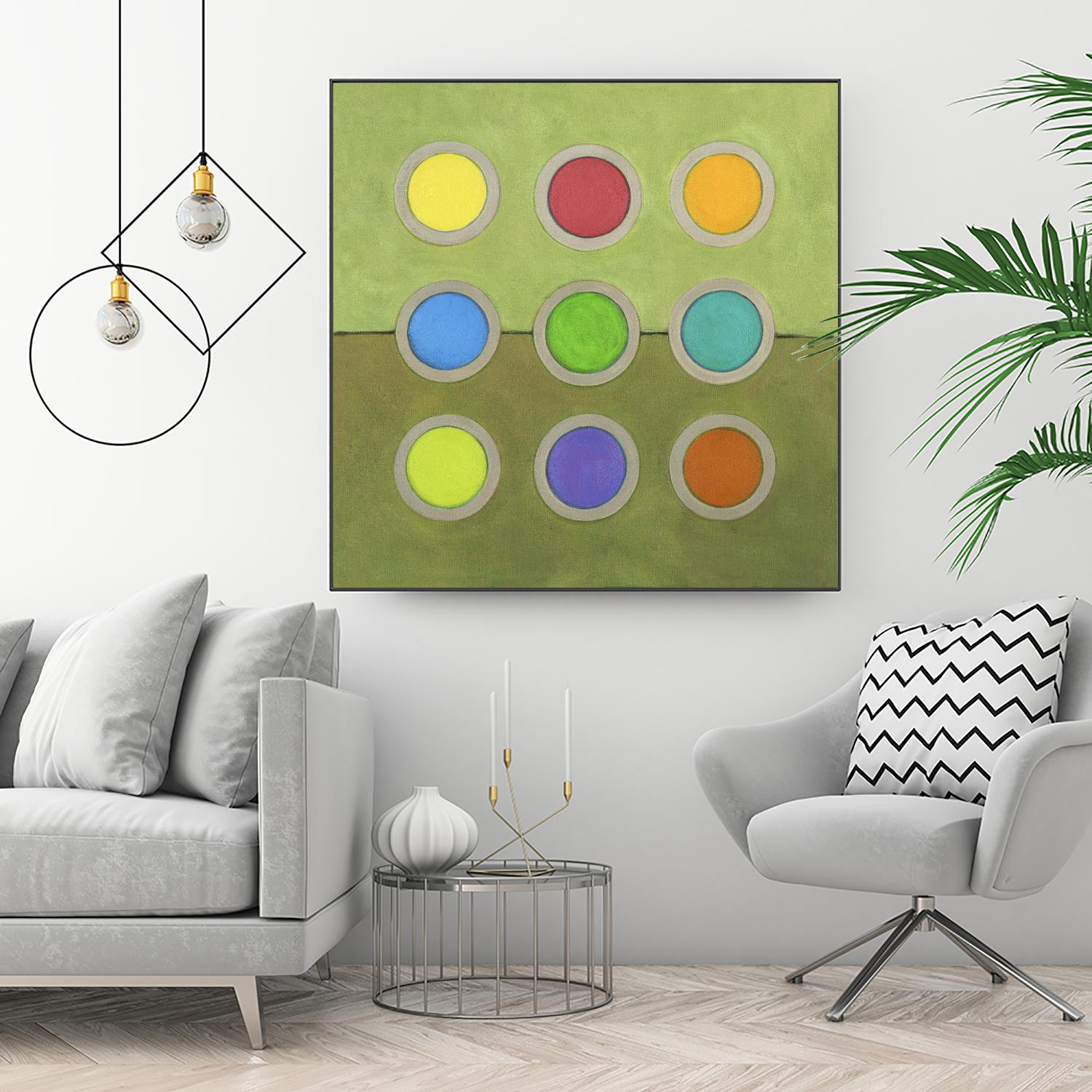 Circle Grid I by Darlene Kulig on GIANT ART - grey abstract