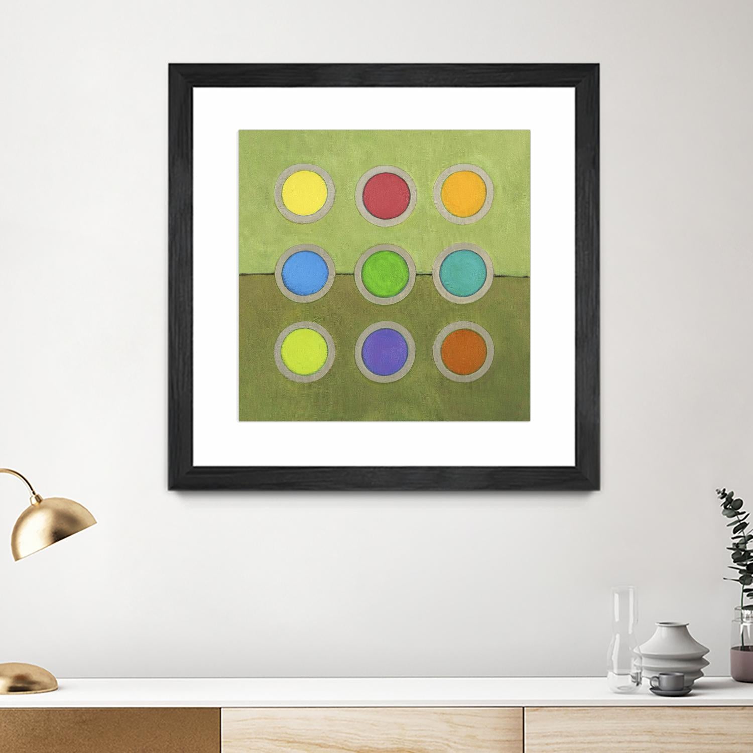 Circle Grid I by Darlene Kulig on GIANT ART - grey abstract