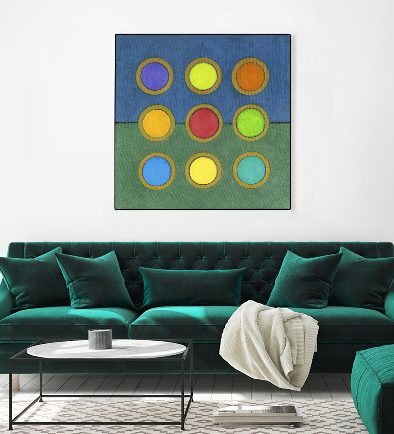 Circle Grid II by Darlene Kulig on GIANT ART - green abstract