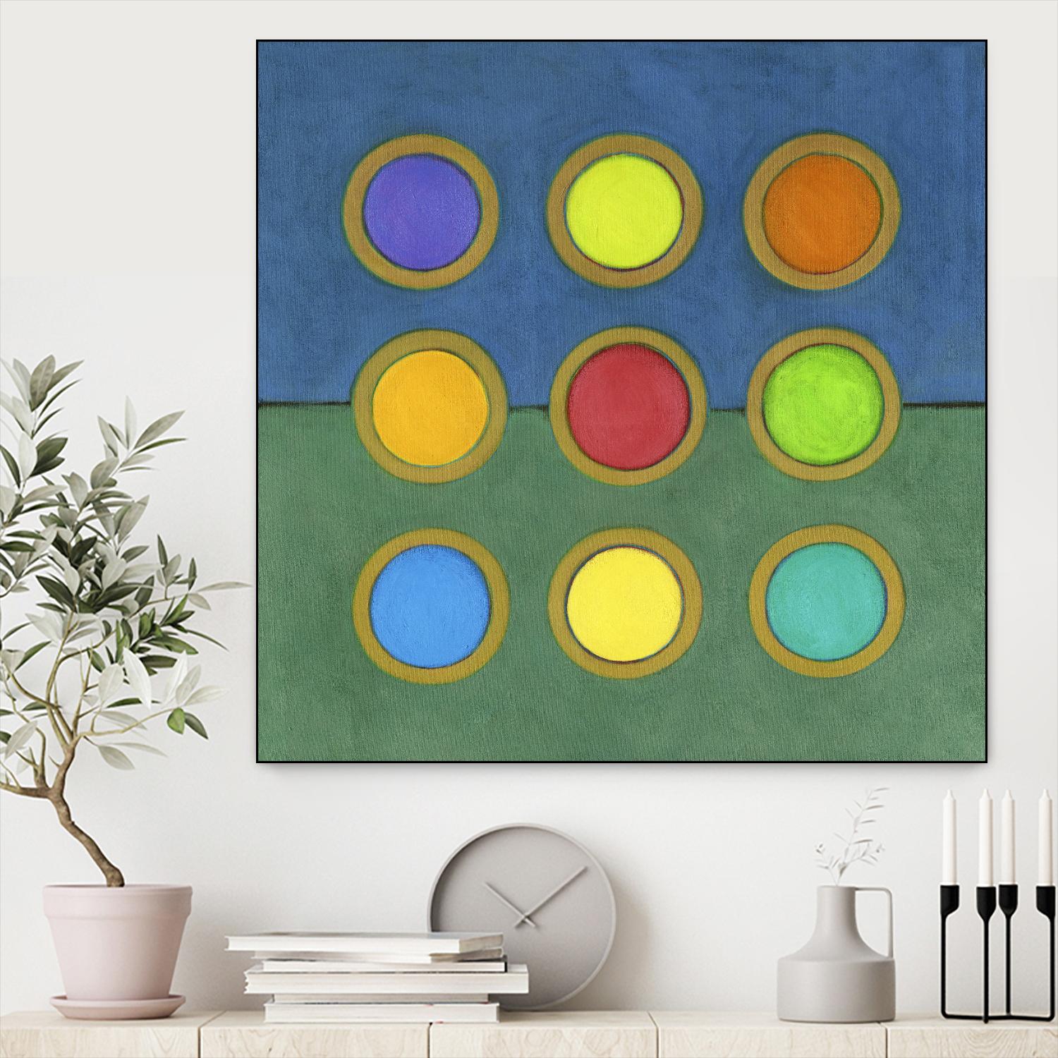 Circle Grid II by Darlene Kulig on GIANT ART - green abstract