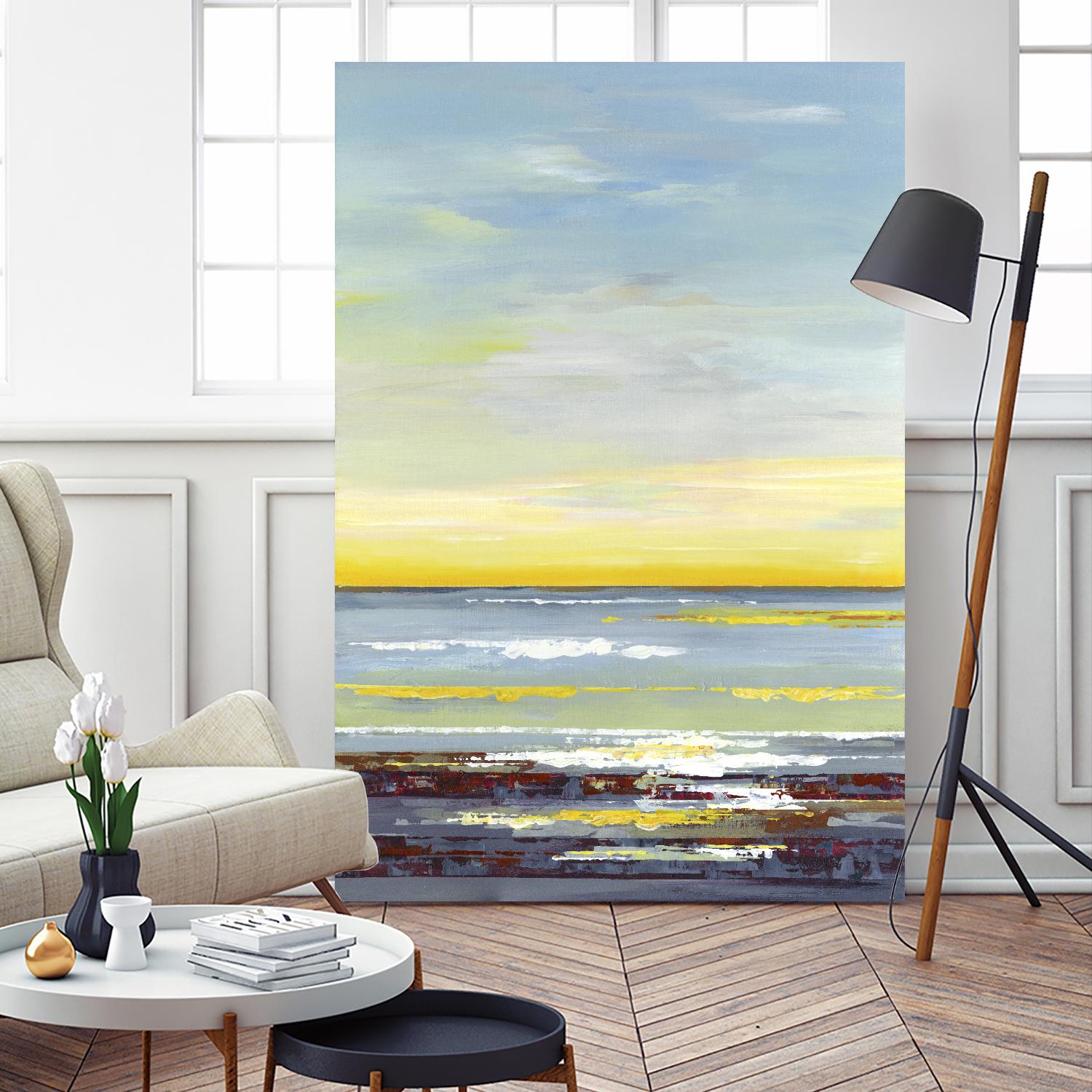 Gold Horizon by Valeria Mravyan on GIANT ART - blue abstract